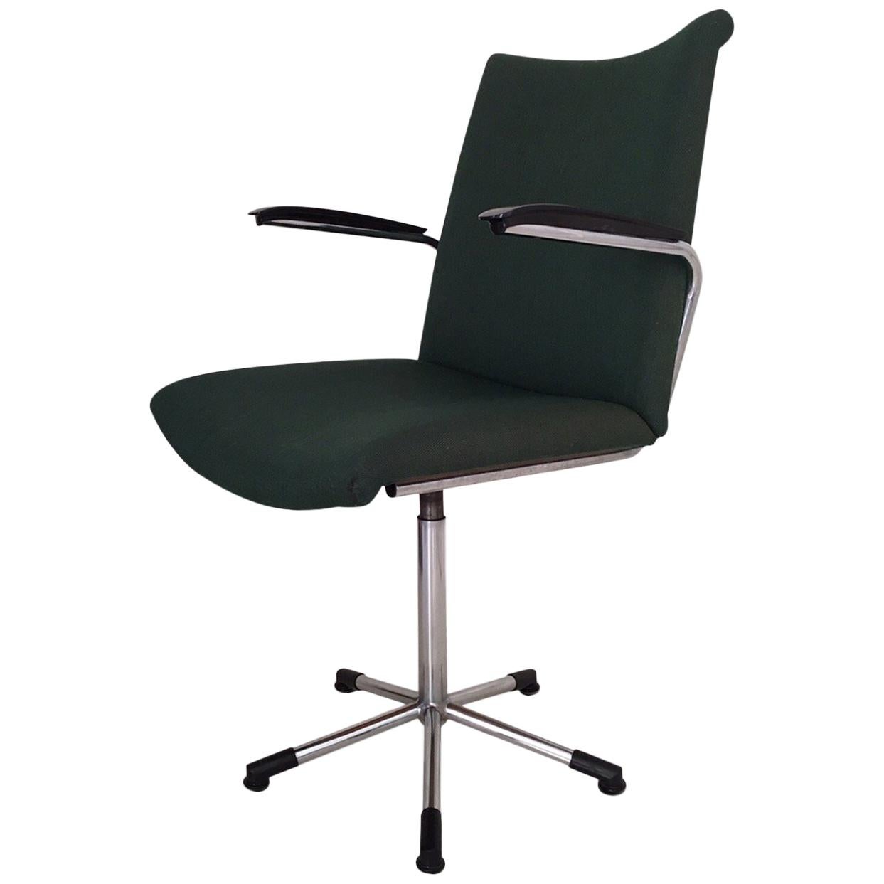 Moss Green Desk Chair, Model 3314 by de Wit  Schiedam, 1960s For Sale