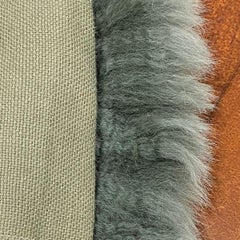 Green Fluffy Pillow Sheepskin -  Eucalyptus 18x18"