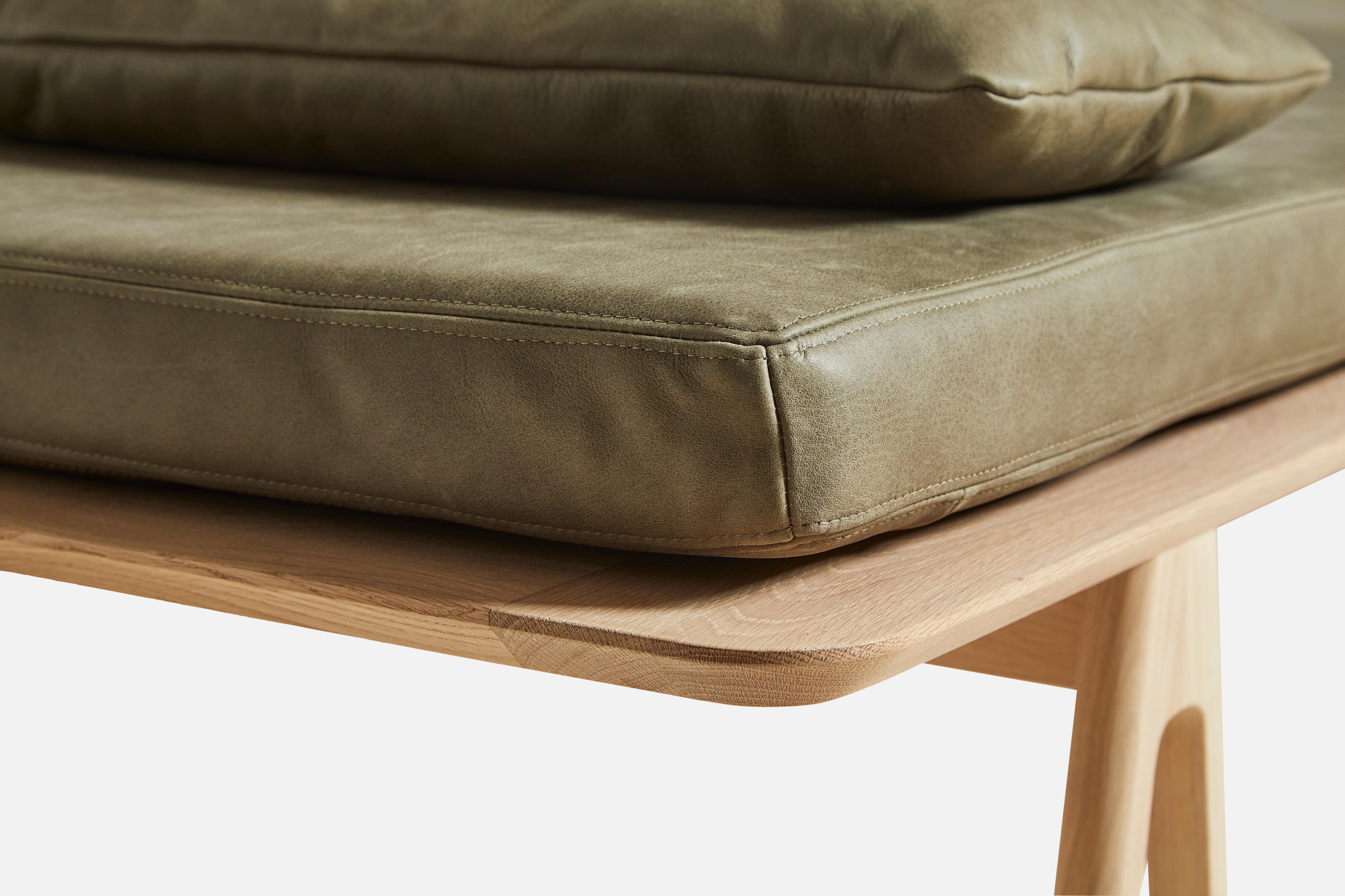 Other Moss Green Leather Level Pillow by Msds Studio