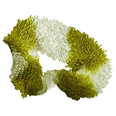 Moss Greens, Olive & Grey Textured Cast Glass Sculpture by Nina Casson McGarva