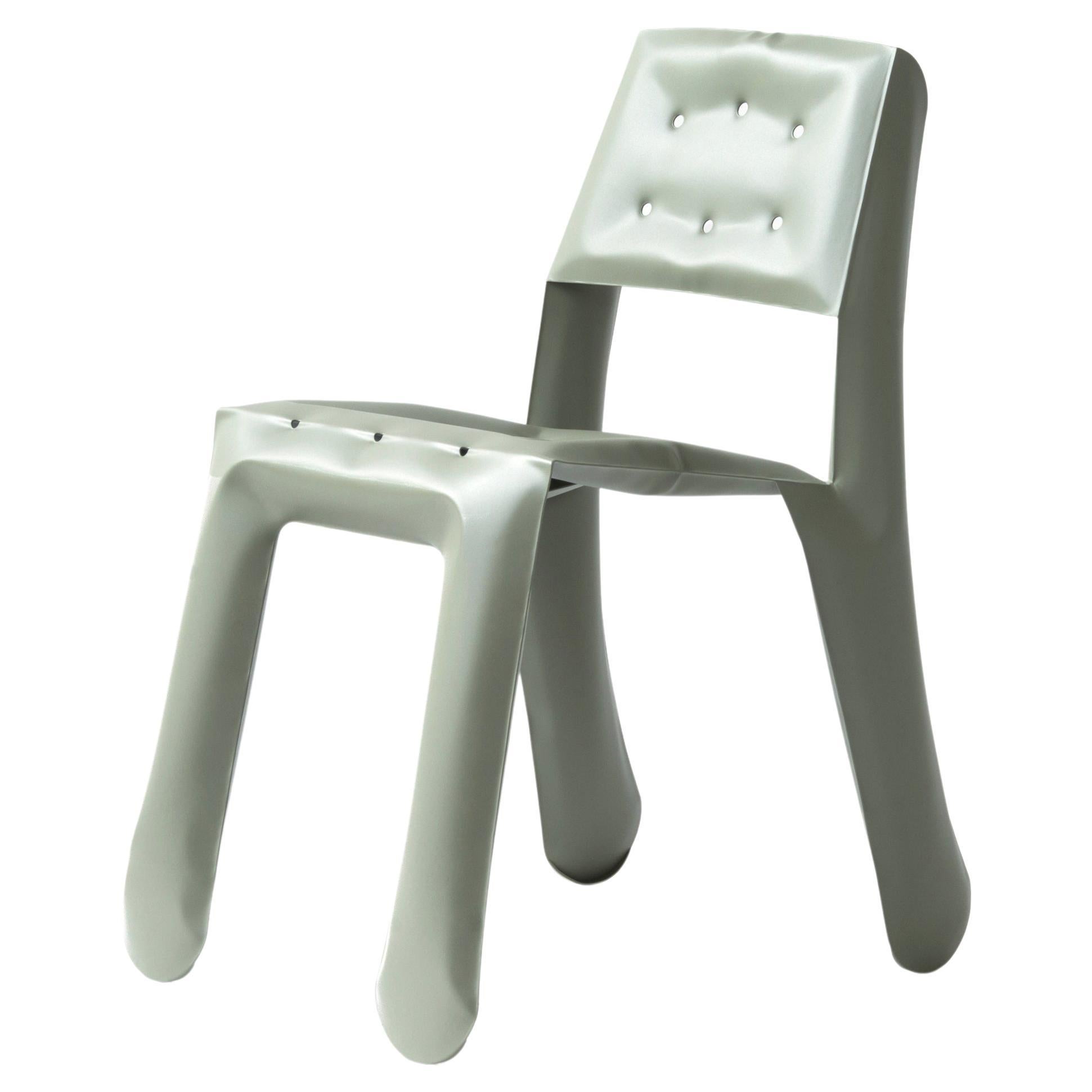 Moss Grey Aluminum Chippensteel 0.5 Sculptural Chair by Zieta For Sale