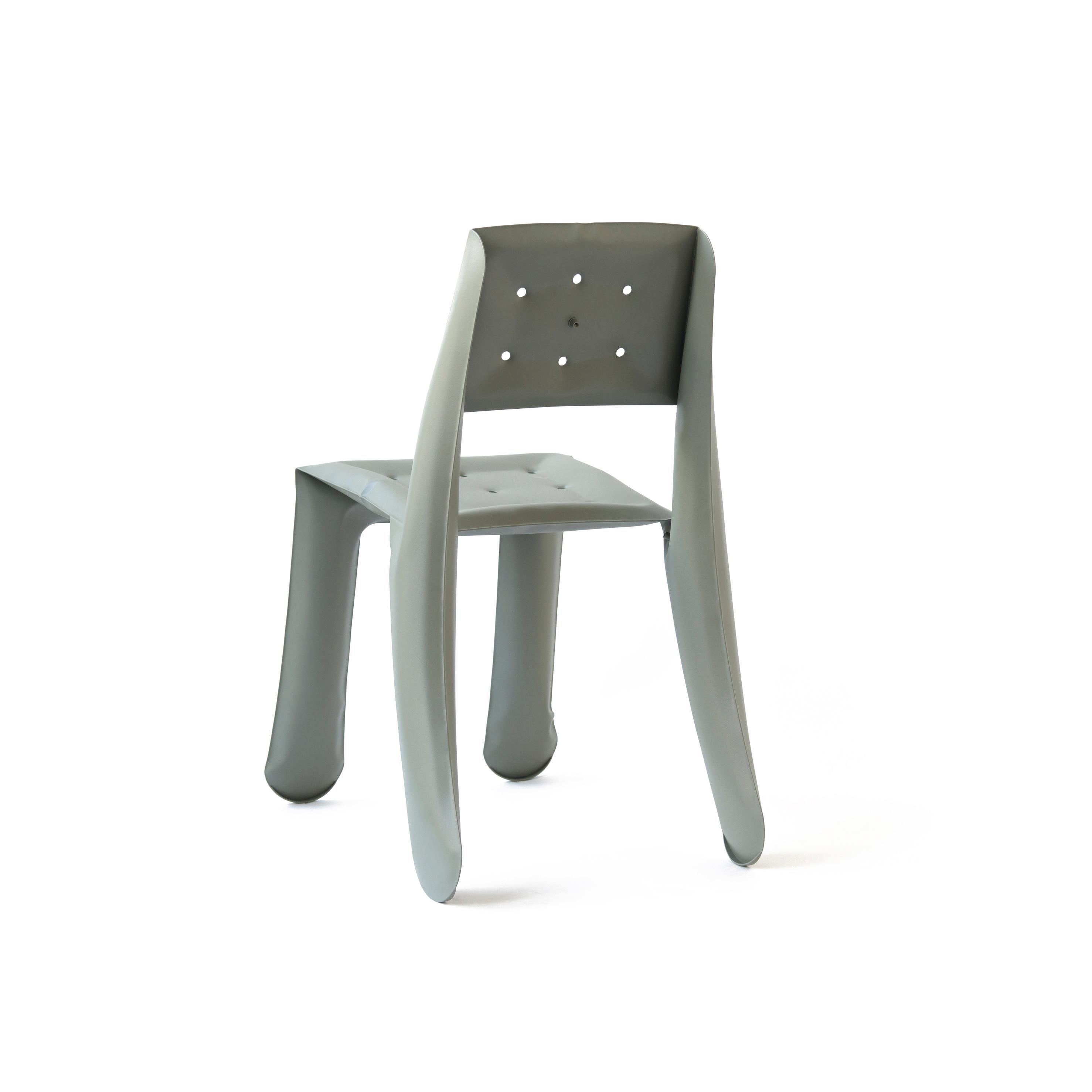 Moss Grey Carbon Steel Chippensteel 0.5 Sculptural Chair by Zieta In New Condition For Sale In Geneve, CH