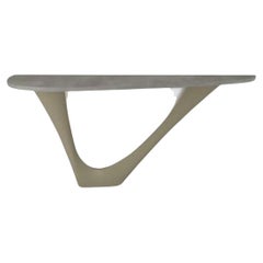 Moss Grey G-Console Mono Steel Base with Concrete Top by Zieta
