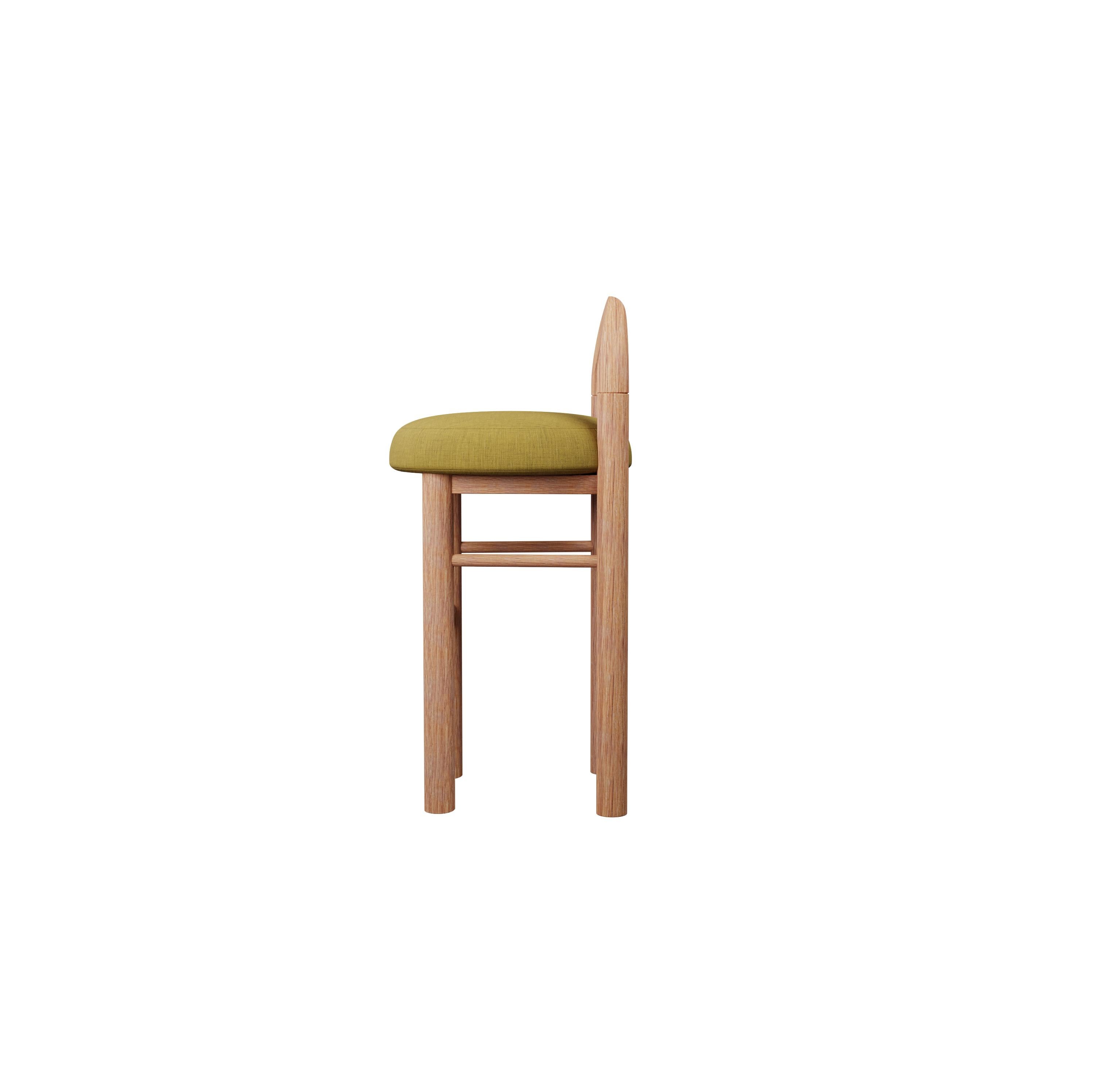 Taburete de cocina Musgo U en tejido liso Miel hecho a mano por Murmurio Siglo XXI y contemporáneo en venta