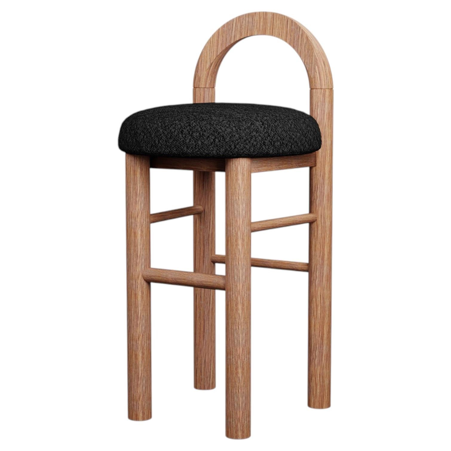 Taburete de Cocina Musgo U en Loop - Tejido antracita hecho a mano por Murmurio en venta