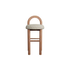Moss Kitchen Stool U in Loop - Cream fabric handcrafted by Murmurio