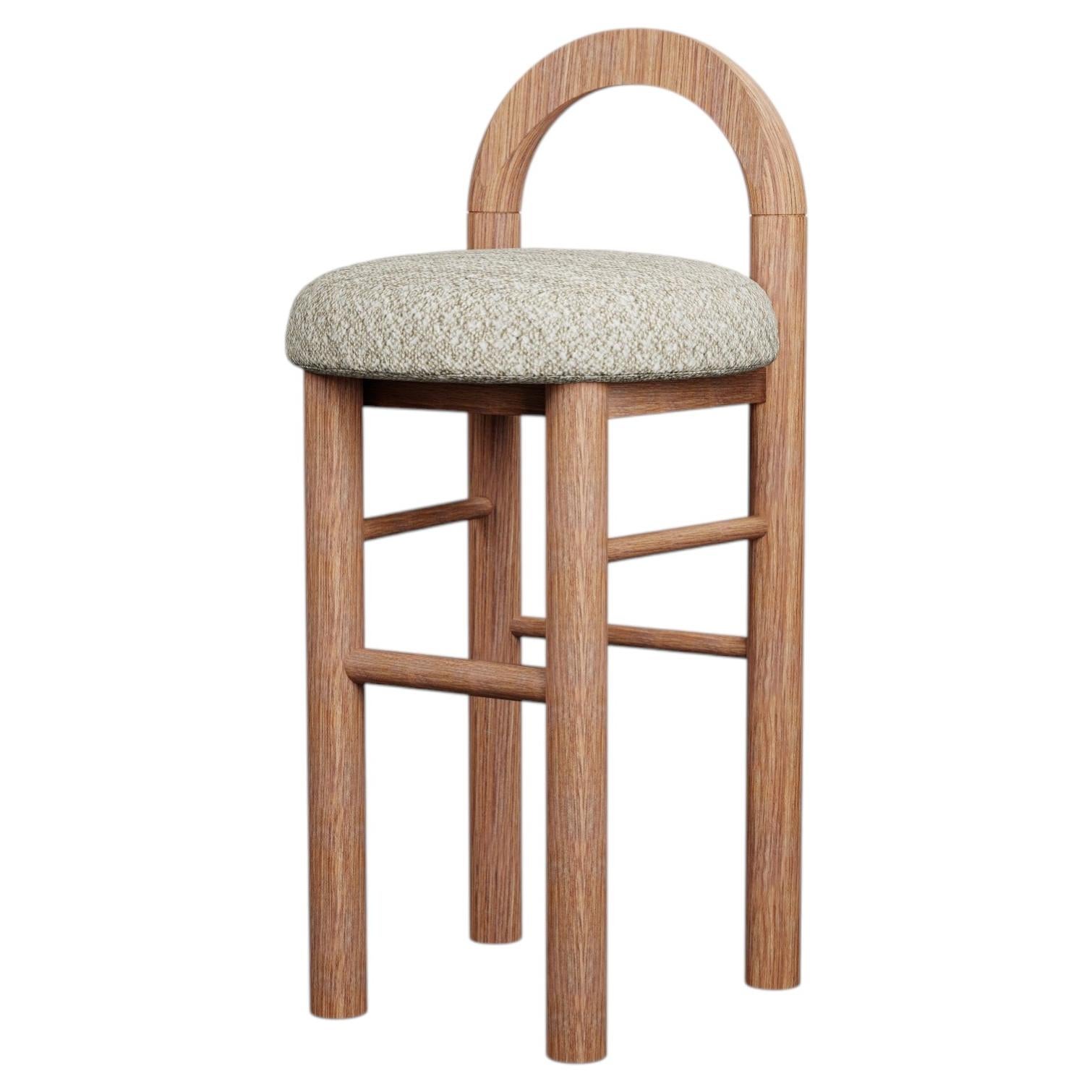 Taburete de Cocina Musgo U en Loop - Tejido crema hecho a mano por Murmurio en venta