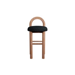 Moss Kitchen Stool U in Loop - Night Blue fabric handcrafted by Murmurio