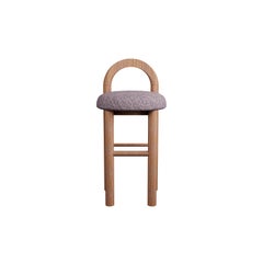 Moss Kitchen Stool U in Loop - Nude fabric handcrafted by Murmurio