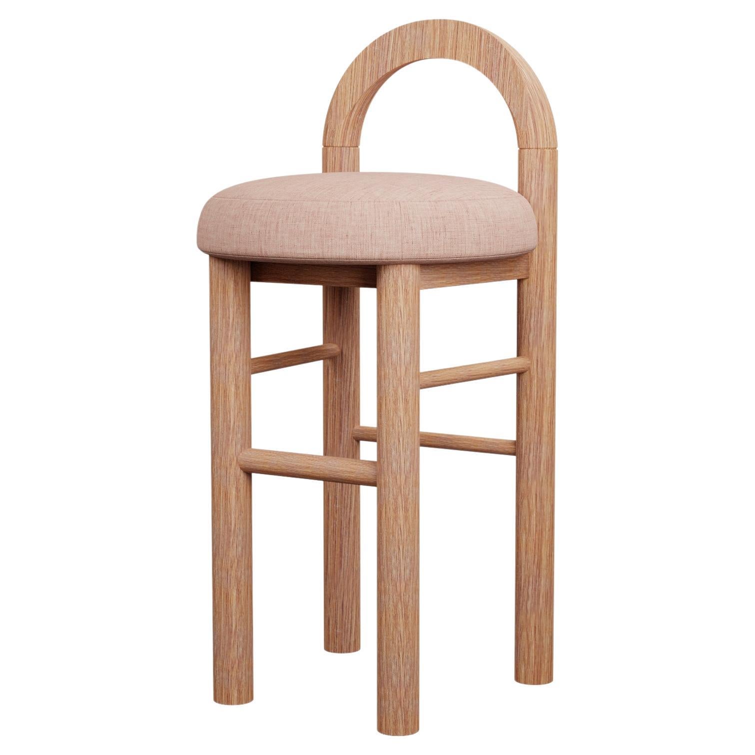 Taburete de cocina Musgo U en tejido liso Nude hecho a mano por Murmurio