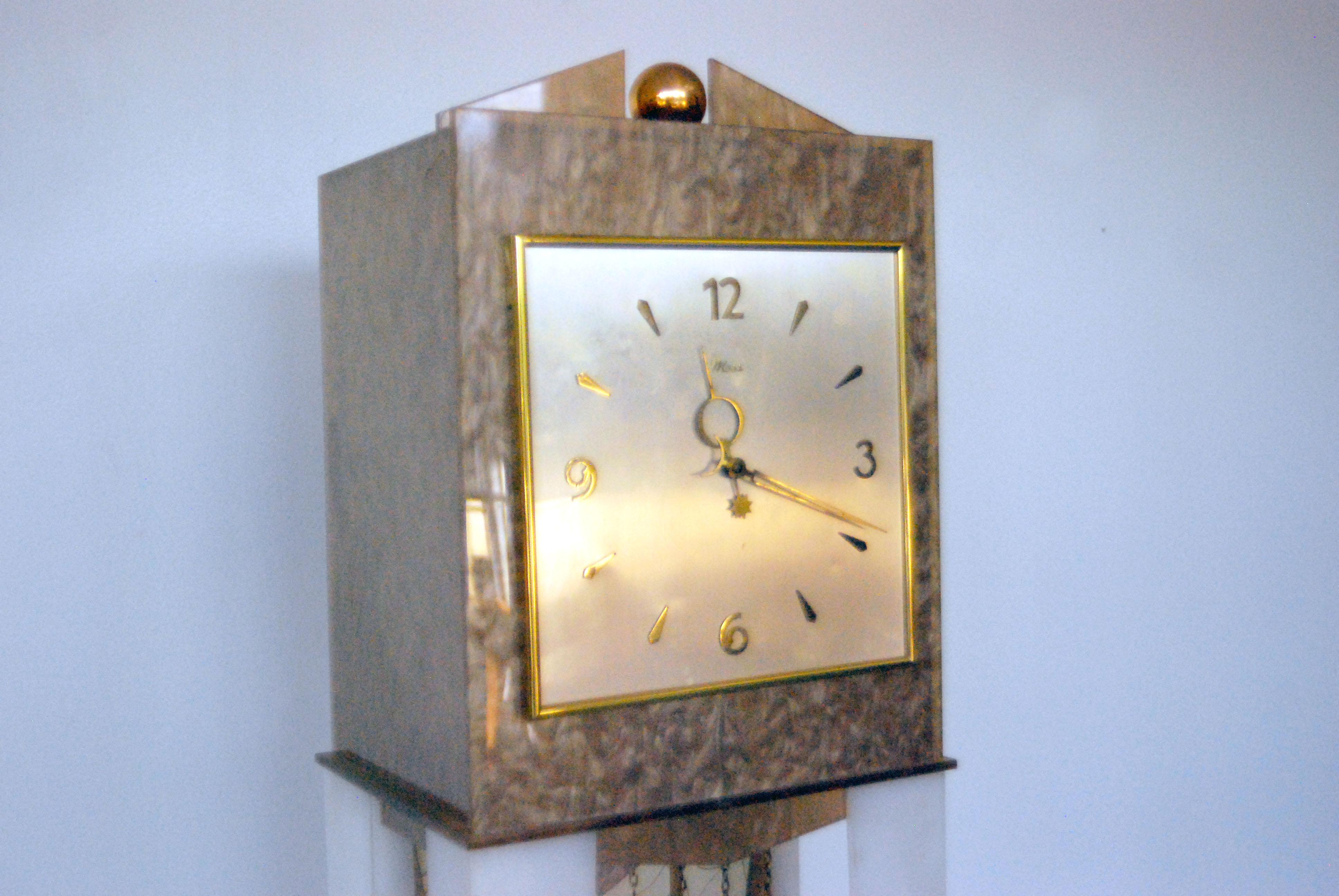mid century modern grandfather clock