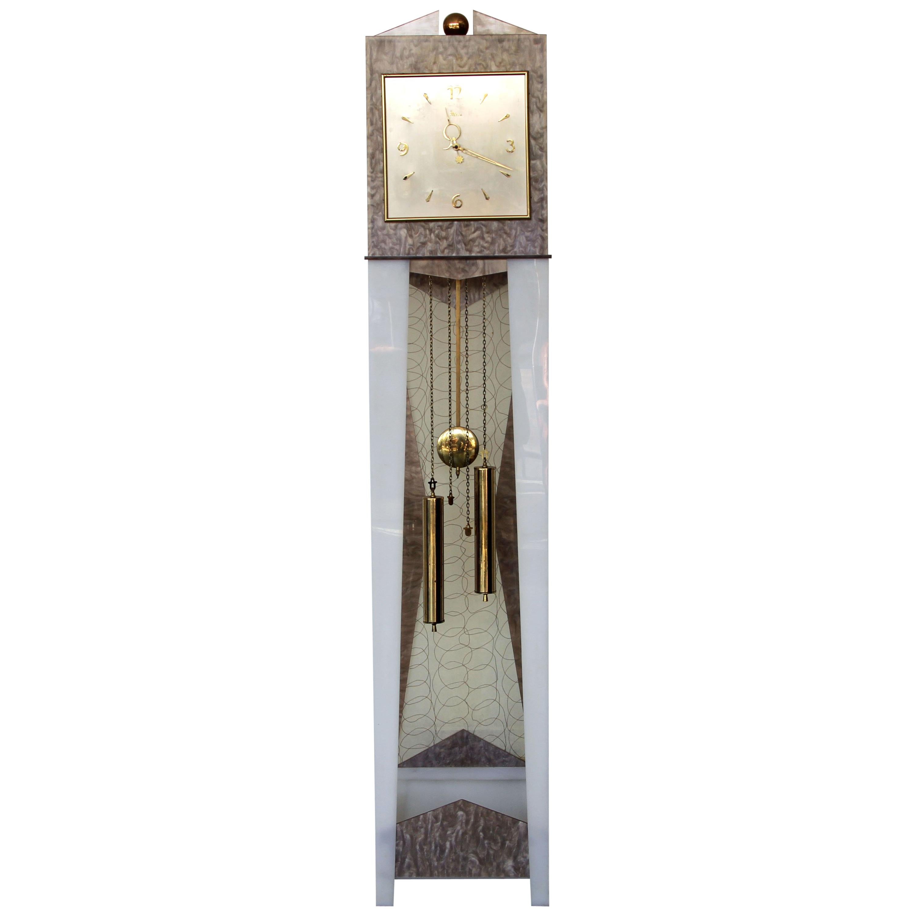 Moss Mid-Century Grandfather Clock Lucite Lamp