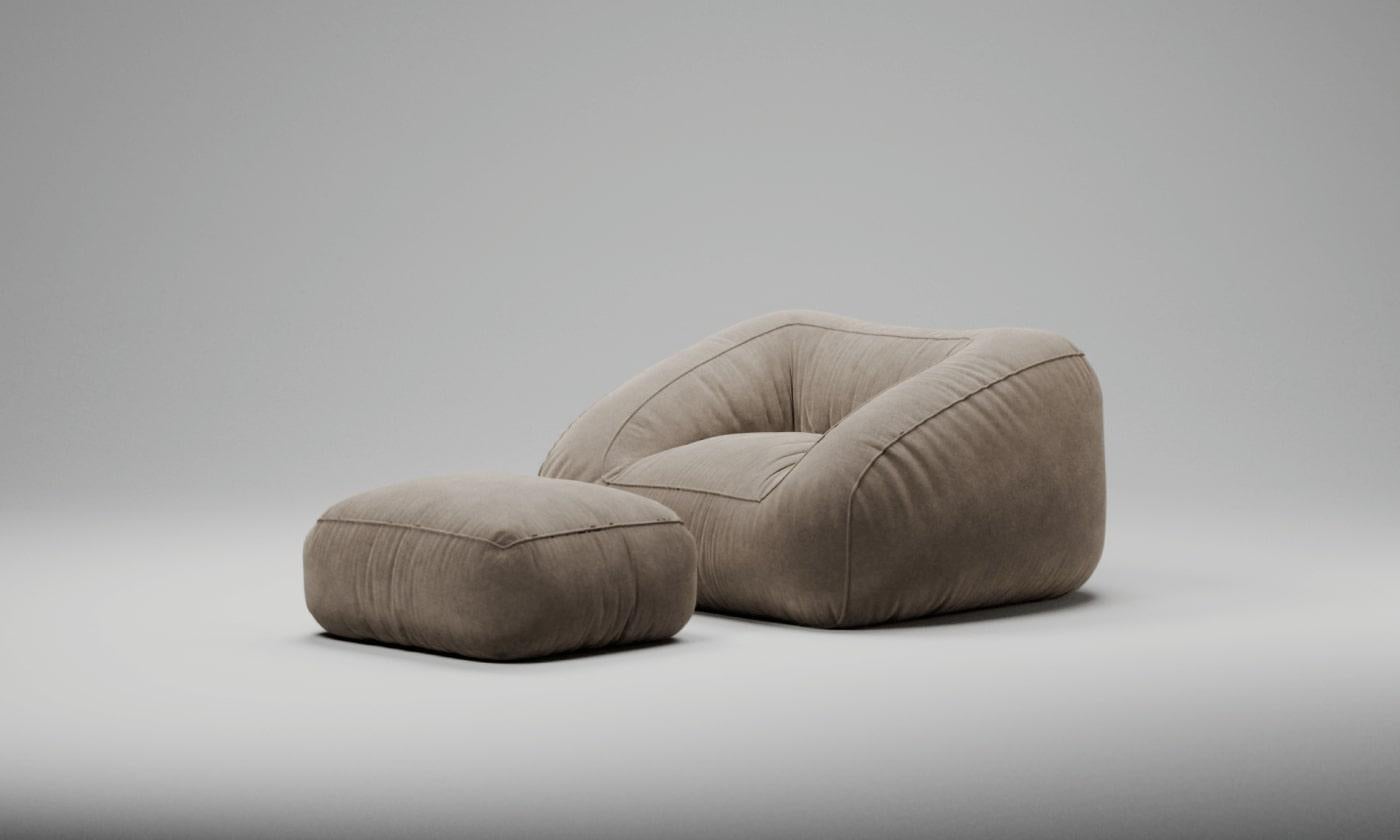 Moss Modular C006 (Armchair 
Ottoman) - Sancho col. 030 (or any Fabric cat. A)