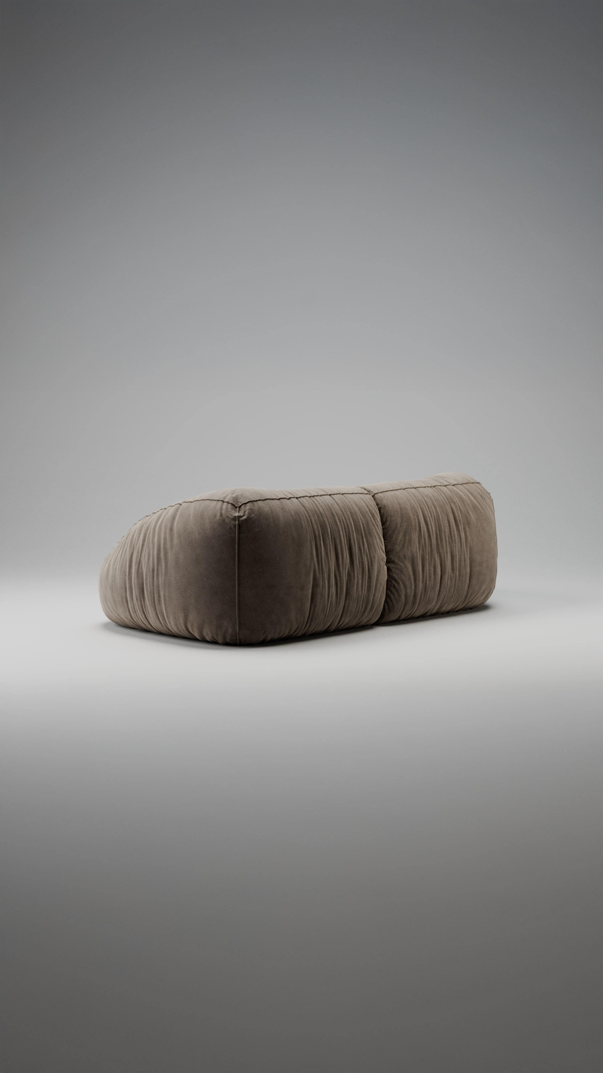 Modern Moss Modular Sofa C001 - Nabuk col. Sabbia (or any Leather cat. A) For Sale