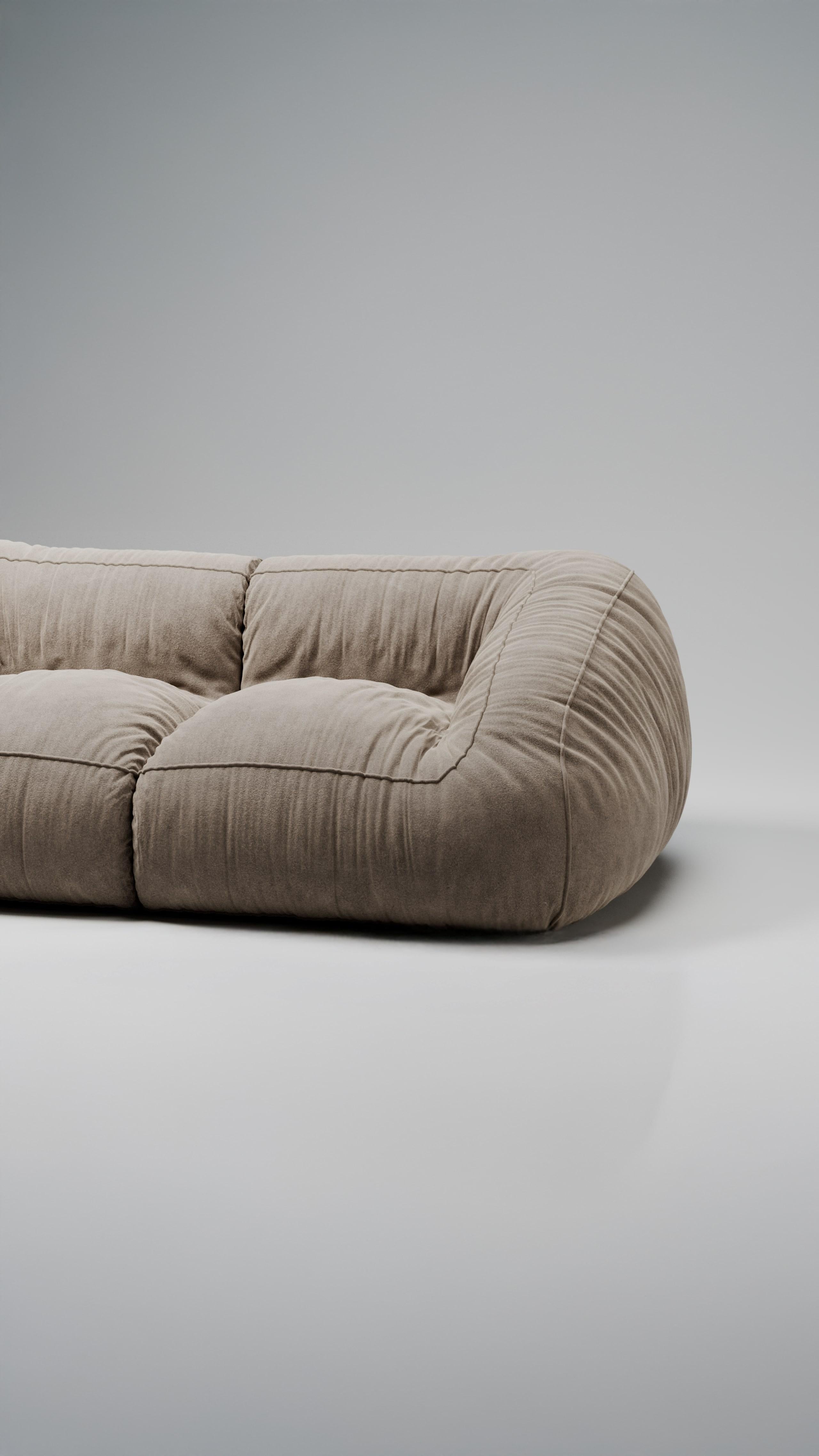 Moss Modular Sofa C001 - Nabuk col. Sabbia (or any Leather cat. A) In New Condition For Sale In Milano, Lombardia
