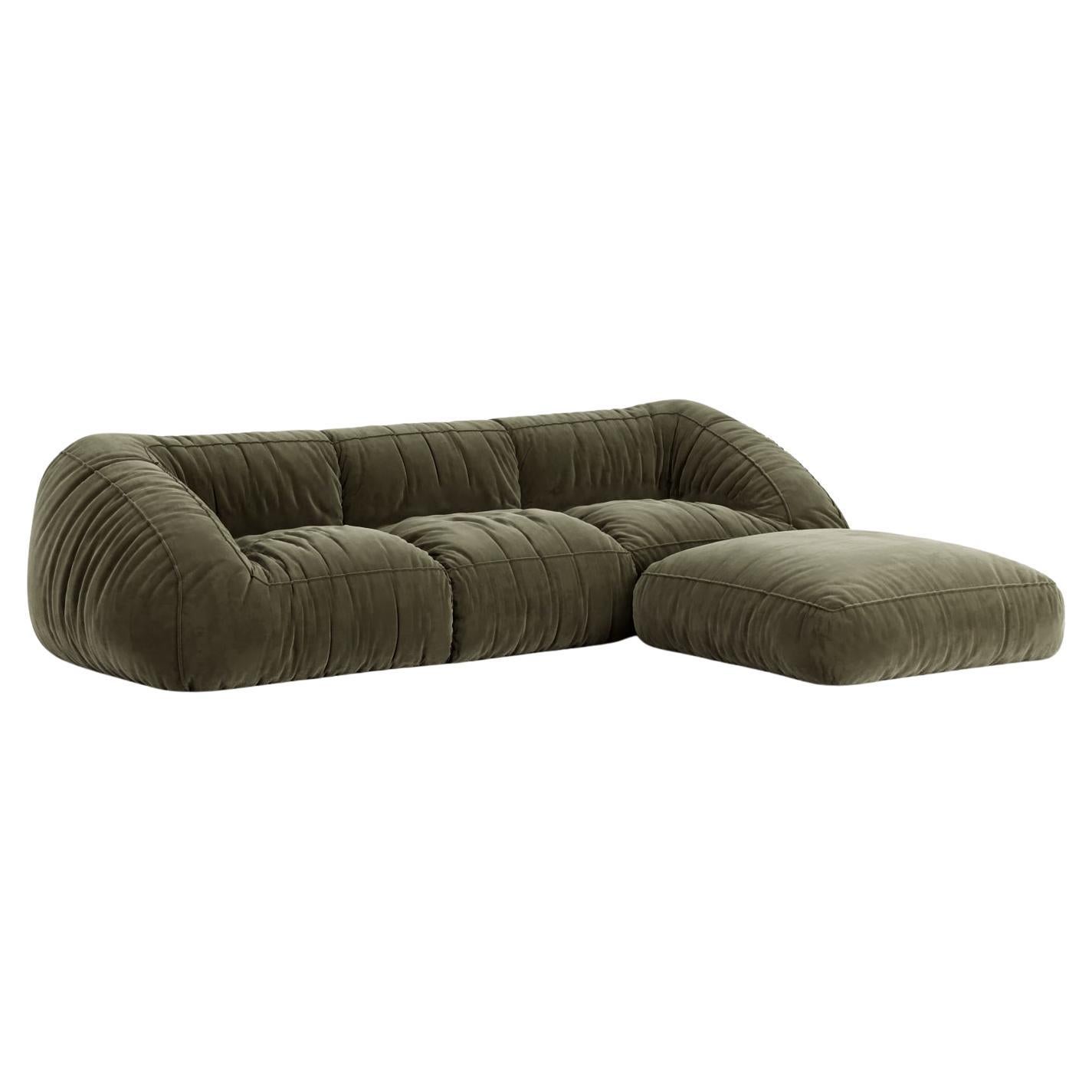 Moss Modular Sofa C004 
ottoman large - Nubuck col. Sage