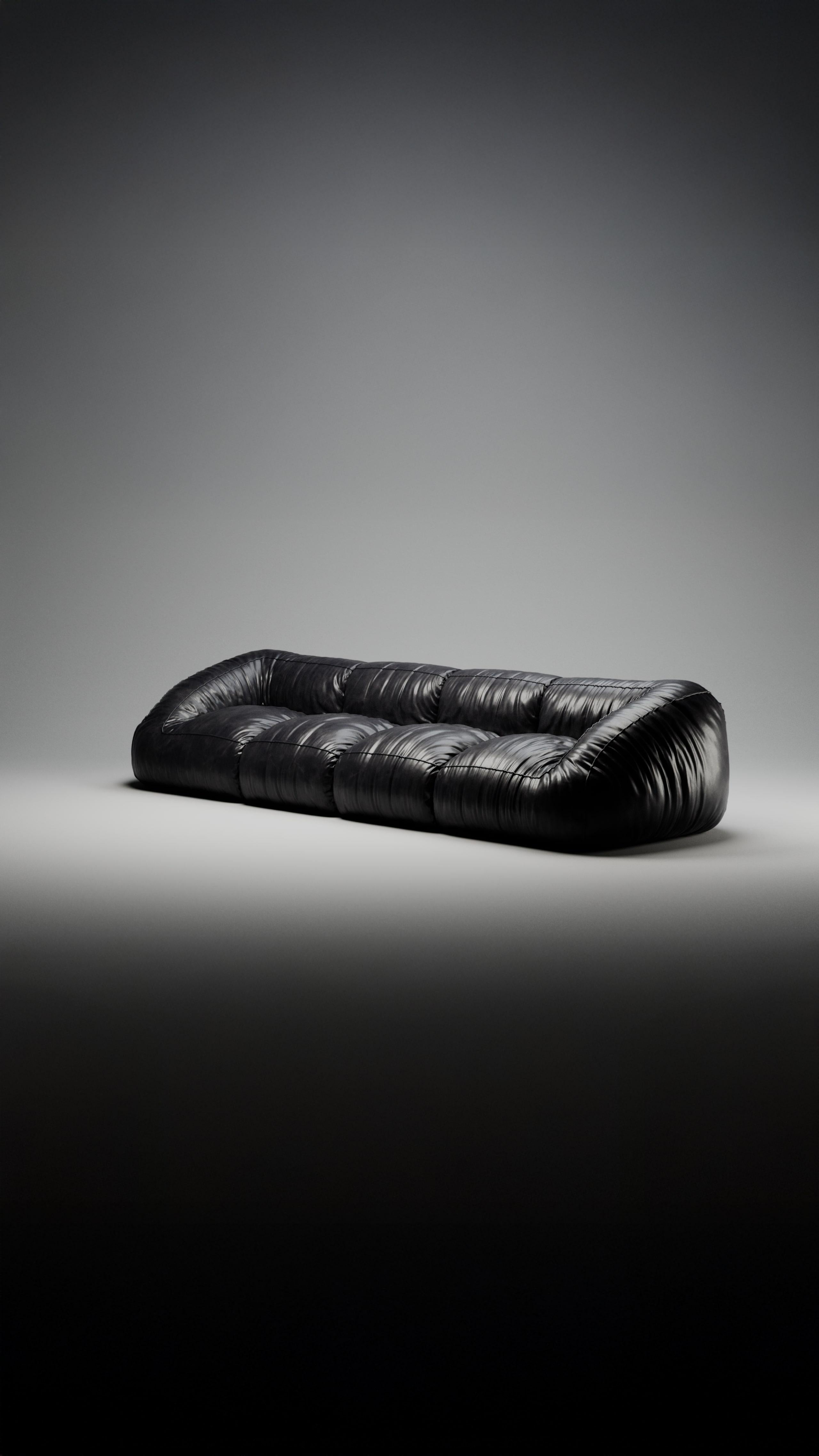 Moderno Moss Modular Sofa C005 - Leather col. Sequoia 027 (or any Leather cat. A) in vendita