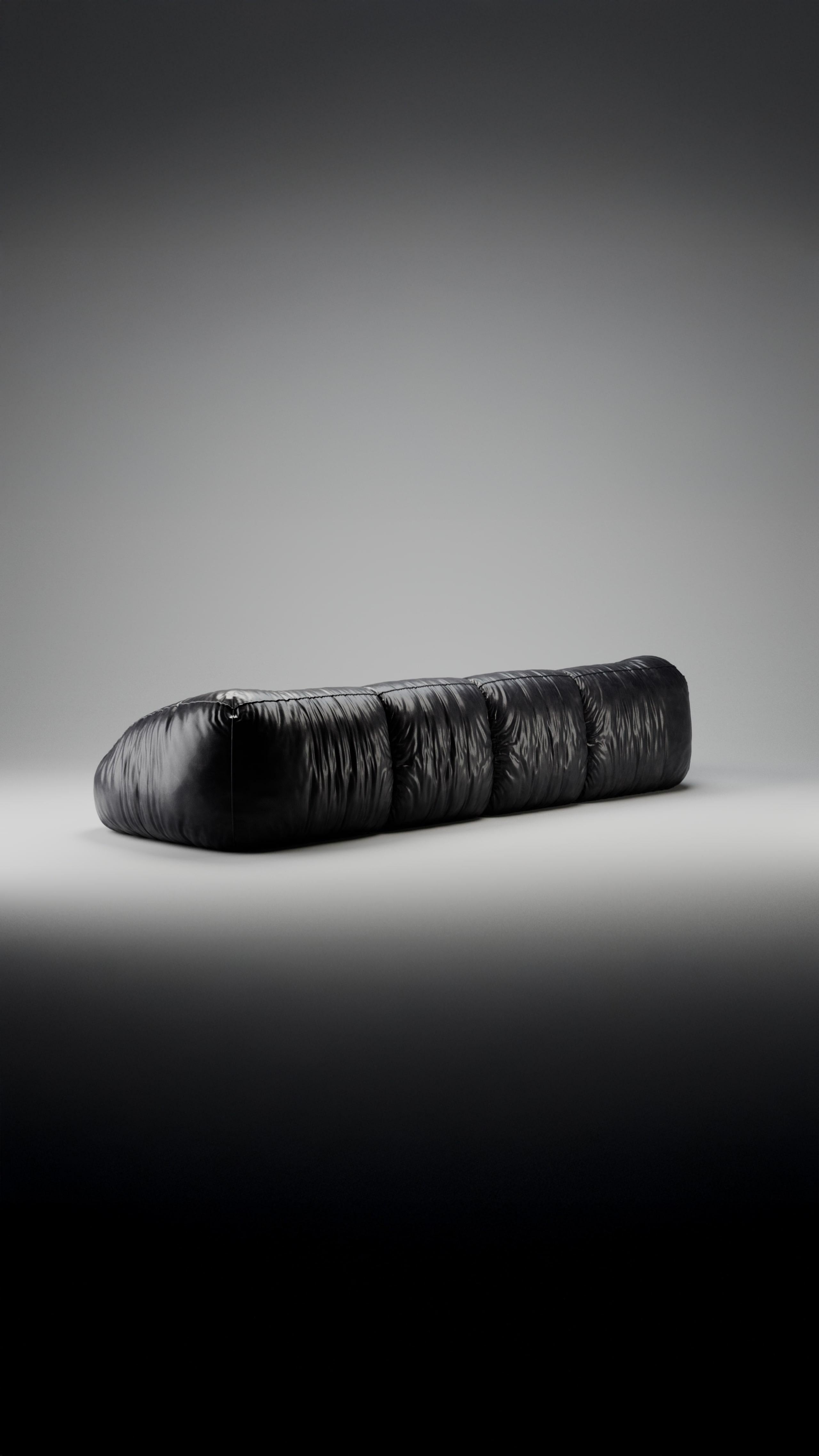 Italian Moss Modular Sofa C005 - Leather col. Sequoia 027 (or any Leather cat. A) in vendita