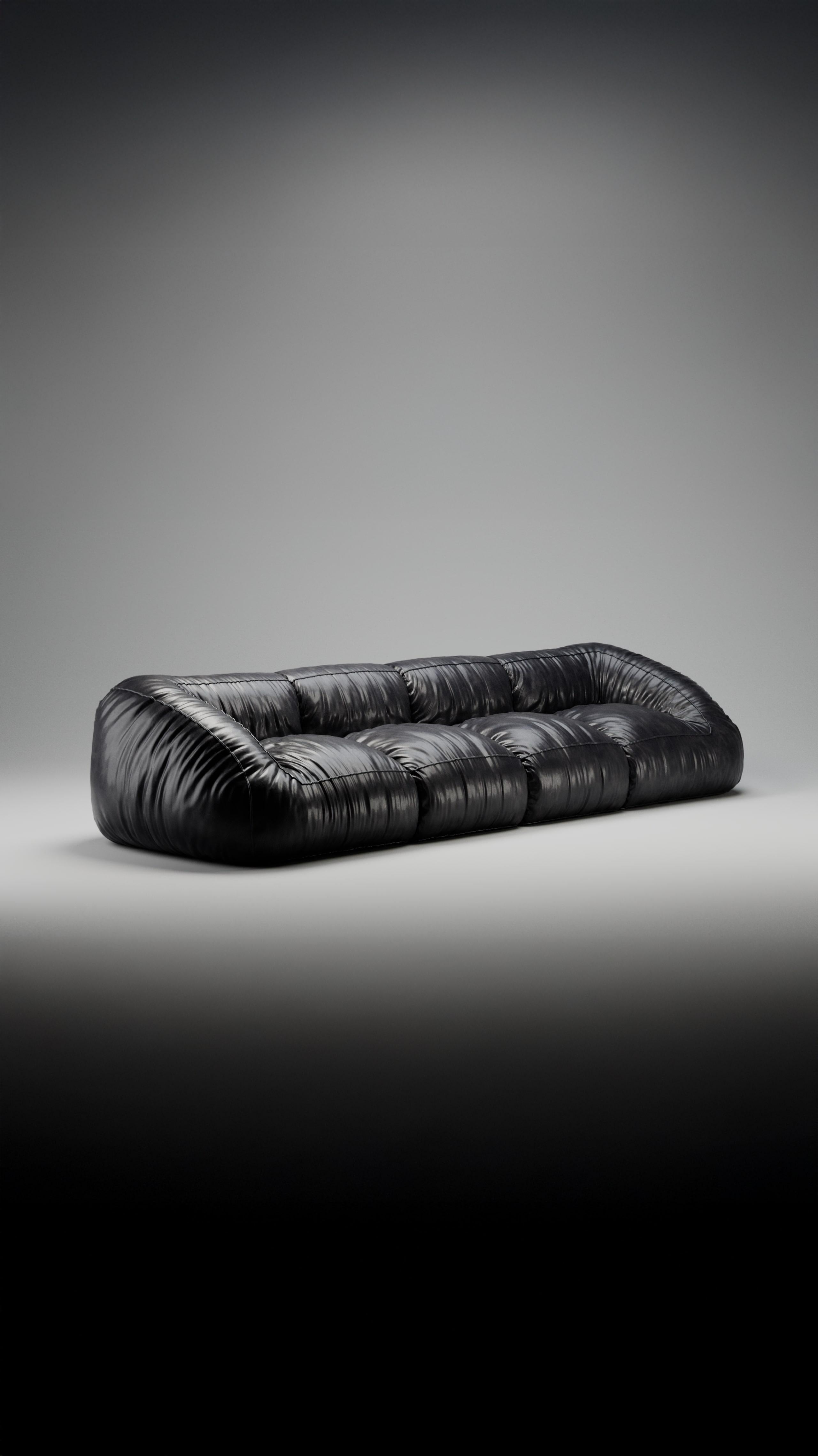 Pelle Moss Modular Sofa C005 - Leather col. Sequoia 027 (or any Leather cat. A) in vendita