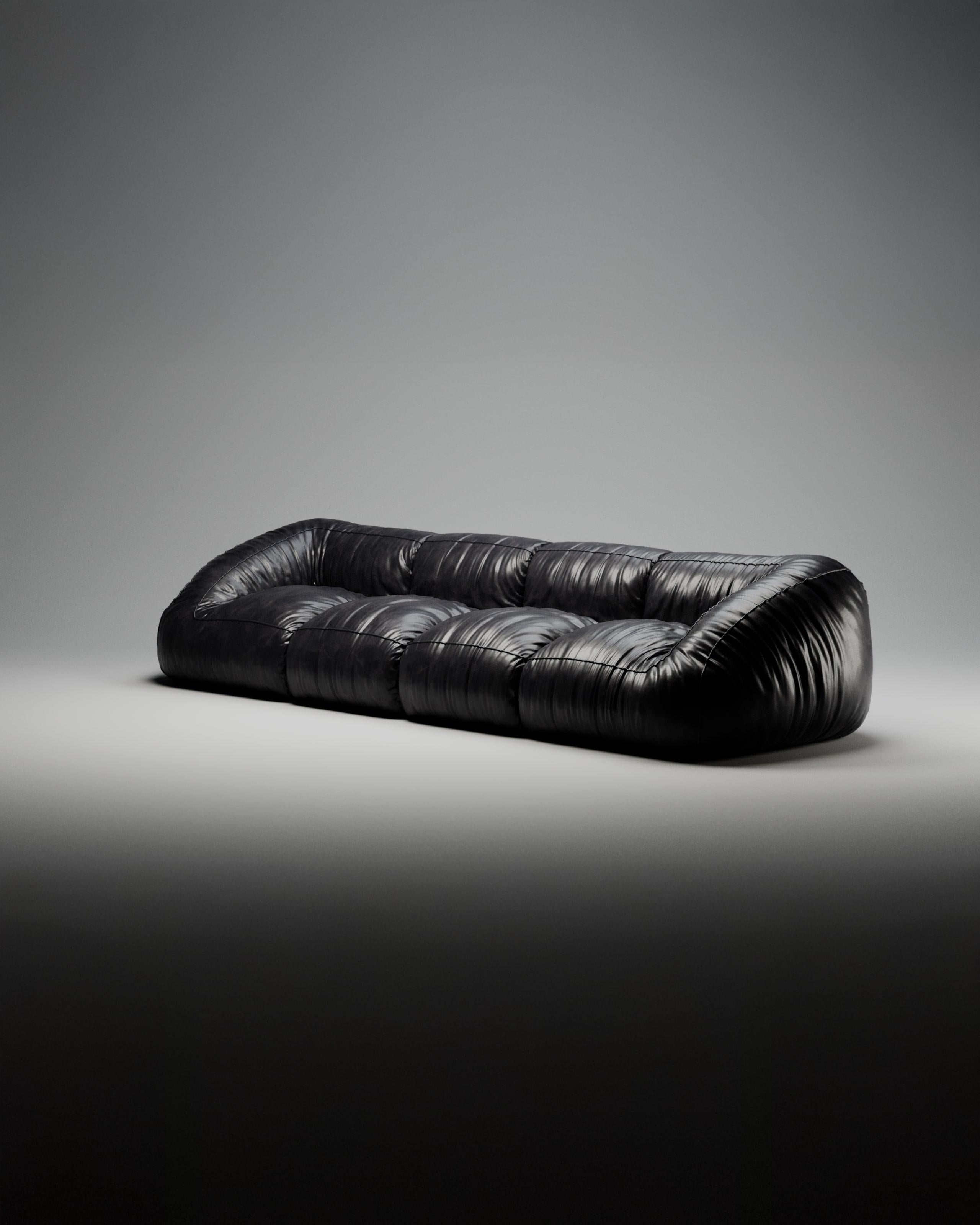 Moss Modular Sofa C005 - Leather col. Sequoia 027 (or any Leather cat. A) in vendita 1