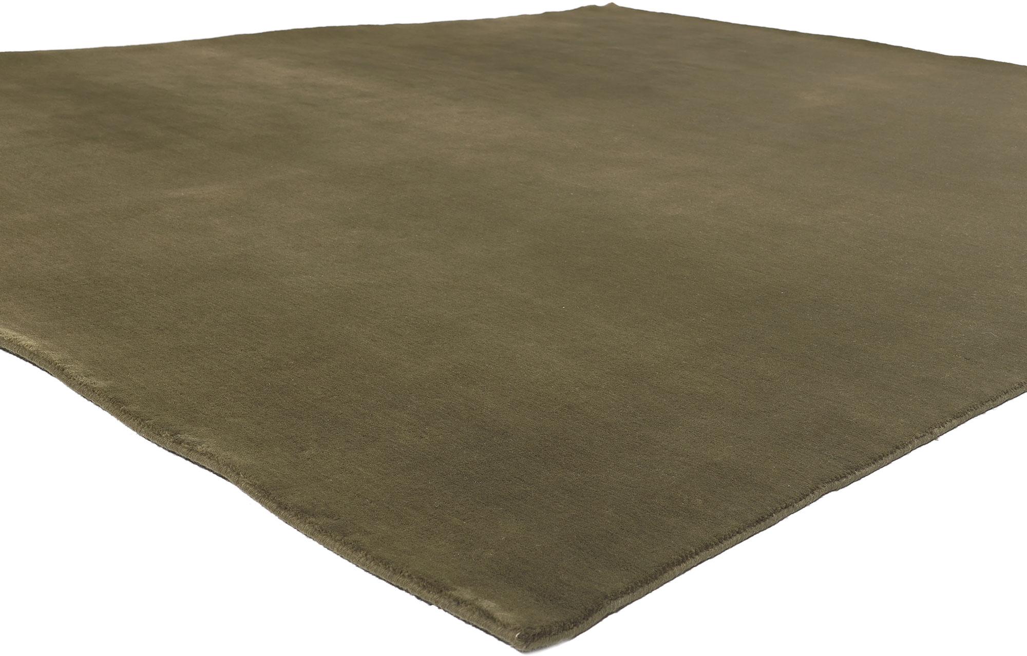 30999 New Moss-Olive Green Modern Rug, 08'00 x 09'09.
Biophilic Design meets earth-tone elegance in this handcrafted modern olive green area rug. The lavish texture and earthy green colorway woven into this piece work together creating a truly