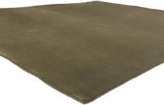 New Moss-Olive Green Contemporary Biophilic Wool Rug