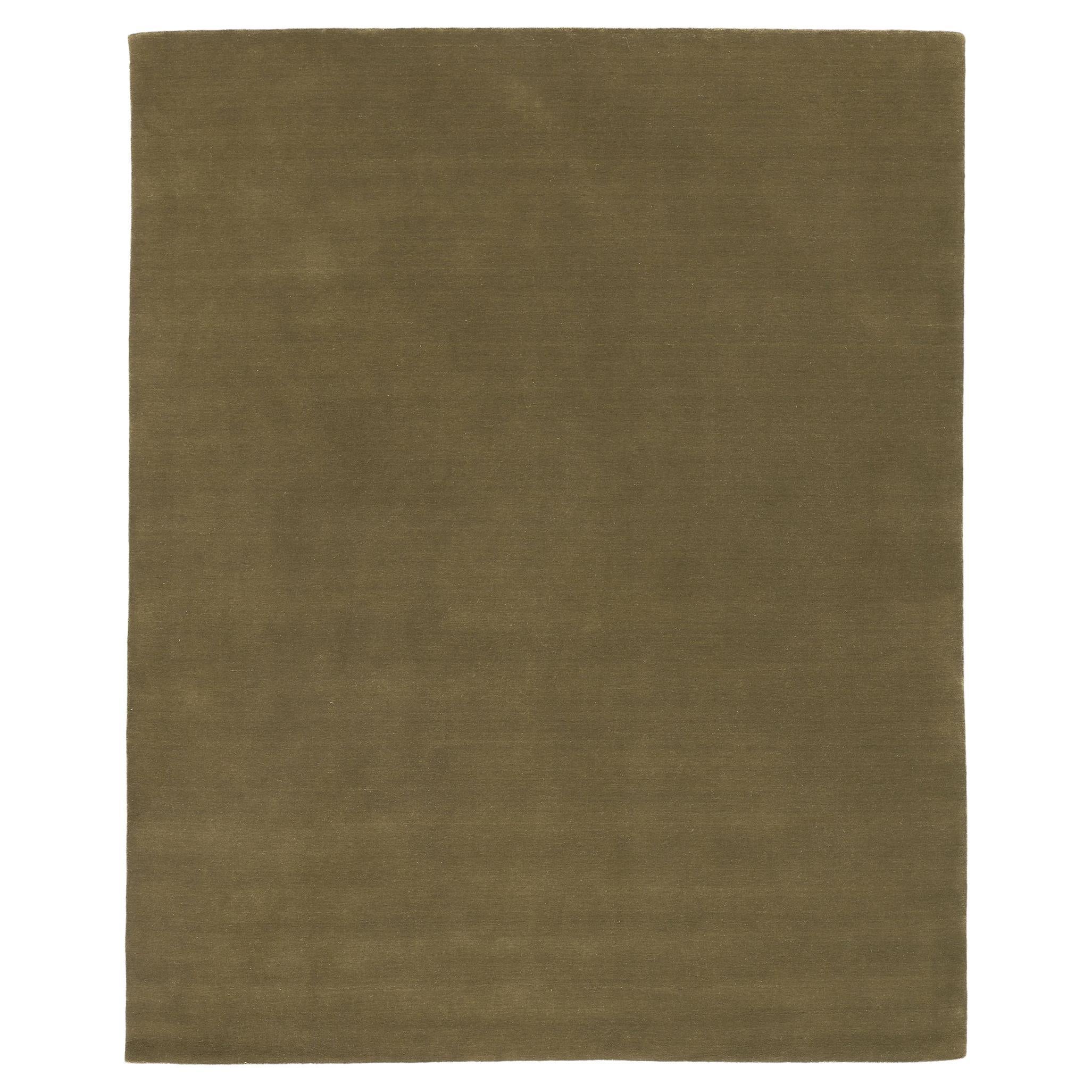 Moss-Olive Green Modern Rug, Biophilic Design Style Meets Earth-Tone Elegance For Sale