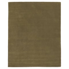 New Moss-Olive Green Contemporary Biophilic Wool Rug, 07'11 x 09'09