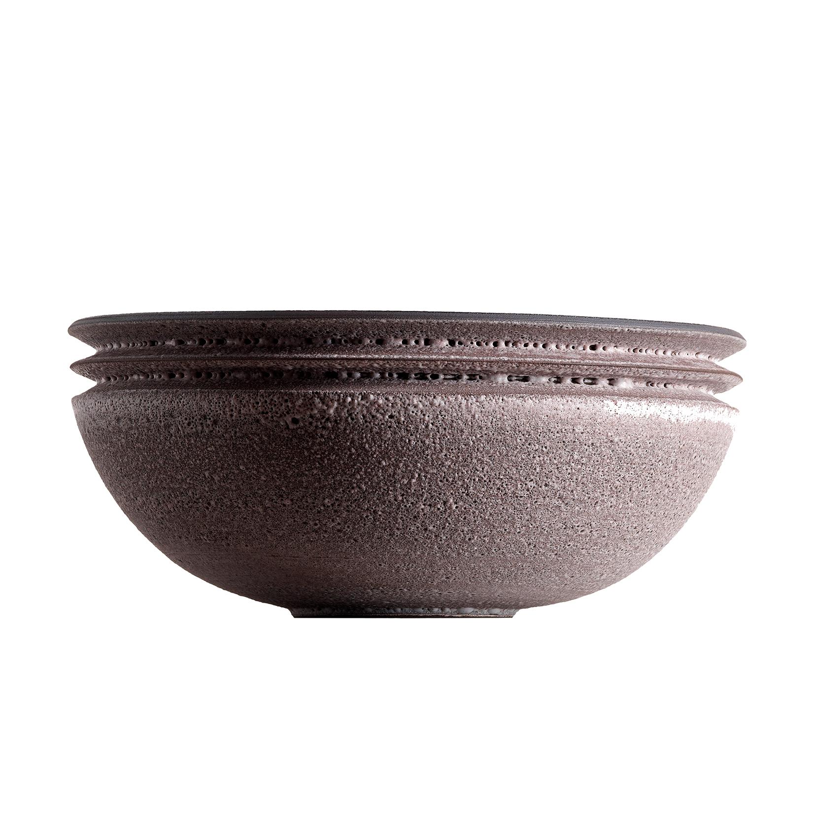 Moss Pink, Vessel N, 9 inch Bowl, Slip Cast Ceramic, N/O Vessels Collection For Sale