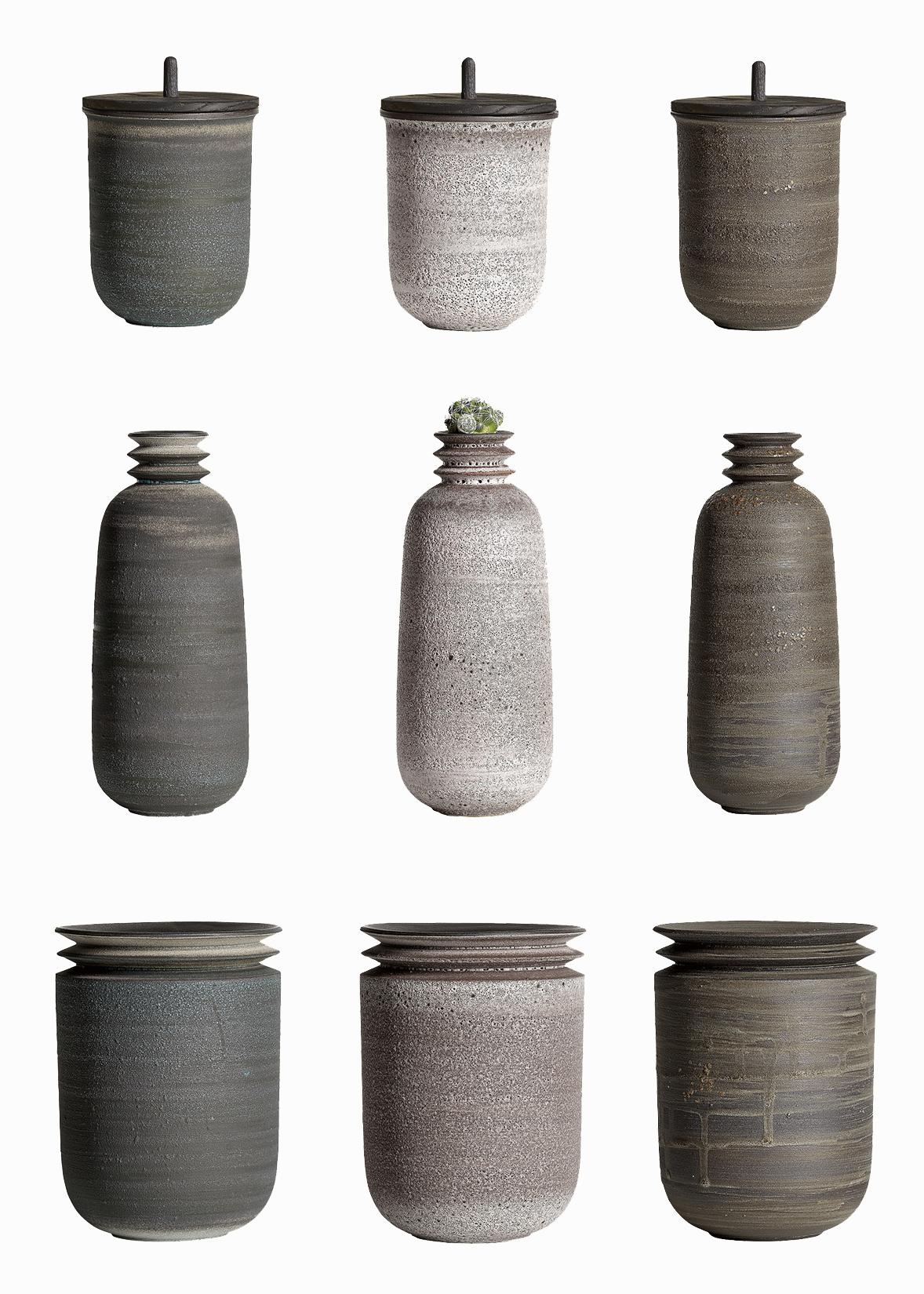 Moss Pink, Vessel O, Slip Cast Ceramic Vase, N/O Vessels Collection (Gegossen) im Angebot