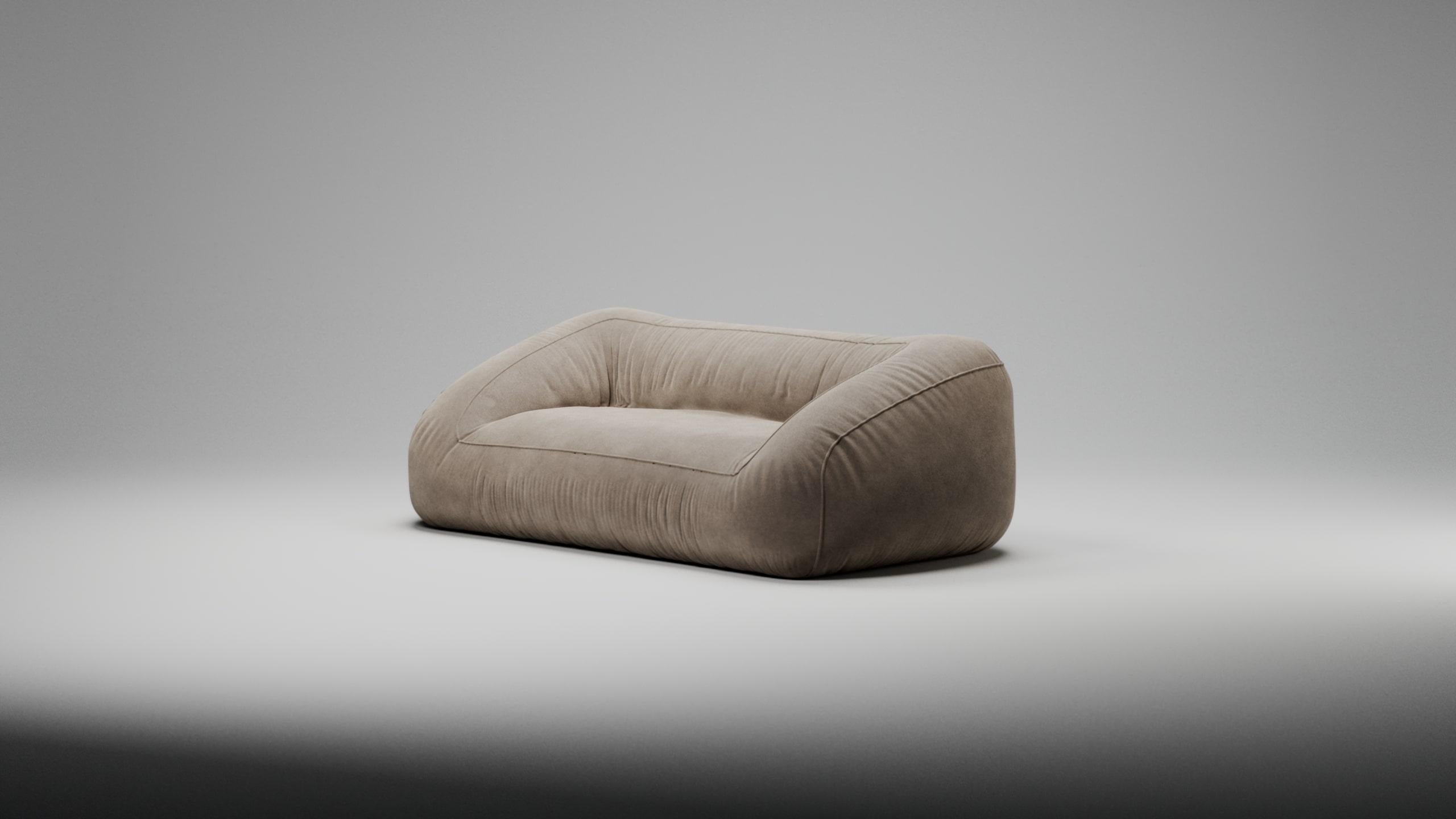 Italian Moss Sofa - Nabuk col. Sabbia (or any Leather cat. A) in vendita