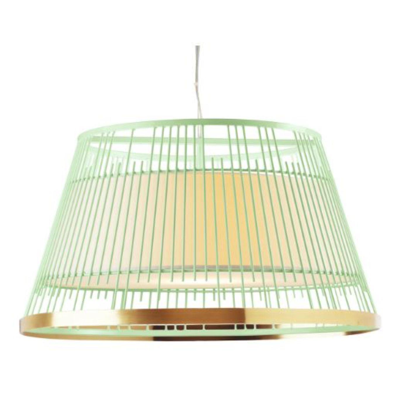 Modern Moss Up I Suspension Lamp with Copper Ring by Dooq For Sale