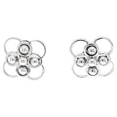 Pendientes Flor de Oro Blanco Mossalone