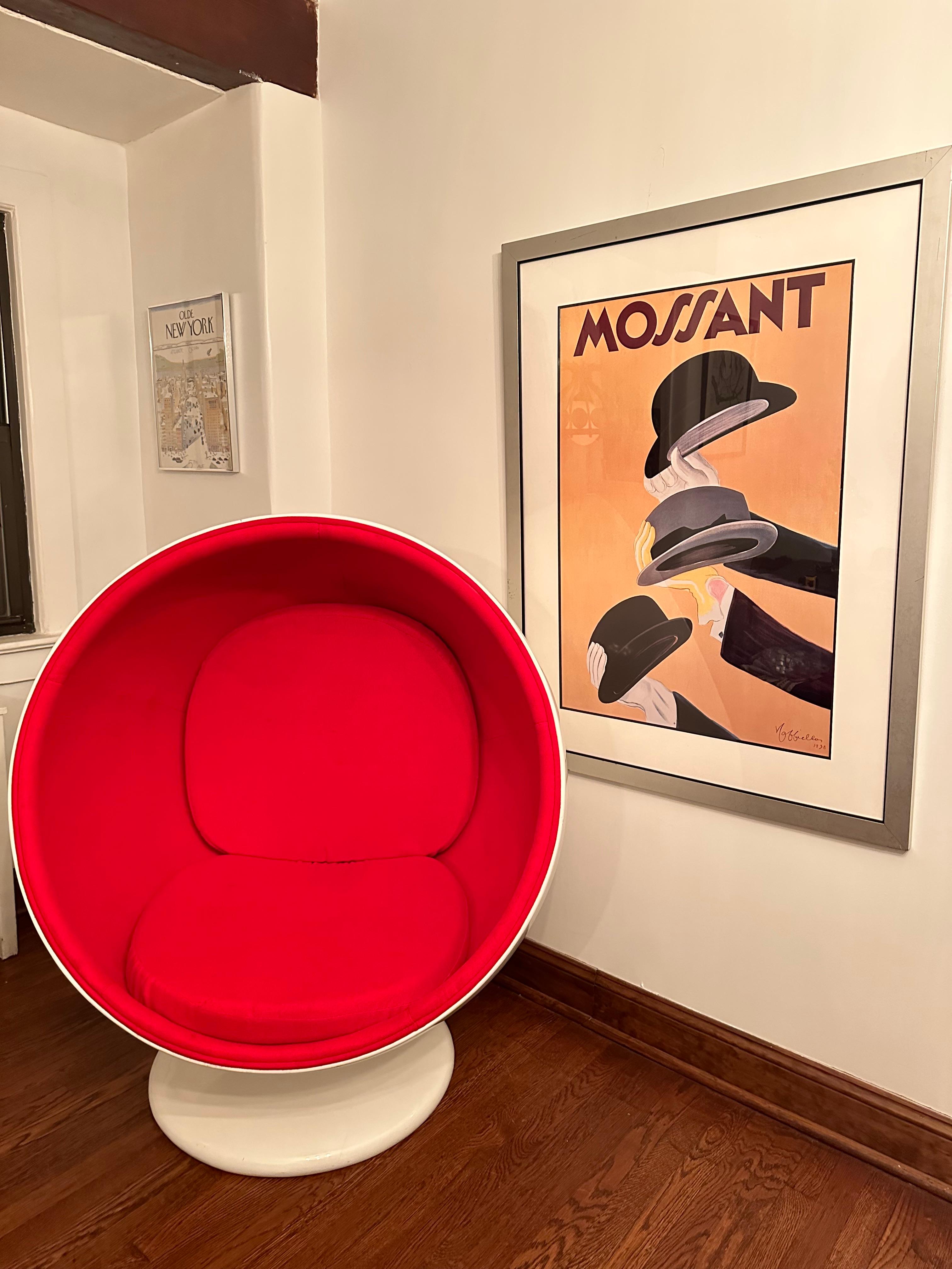 Mossant 3 hats is a stunning piece of art that captures the essence of classic style and sophistication. The poster features three elegantly crafted hats, each with its unique design and color, carefully placed in a triangular formation against a