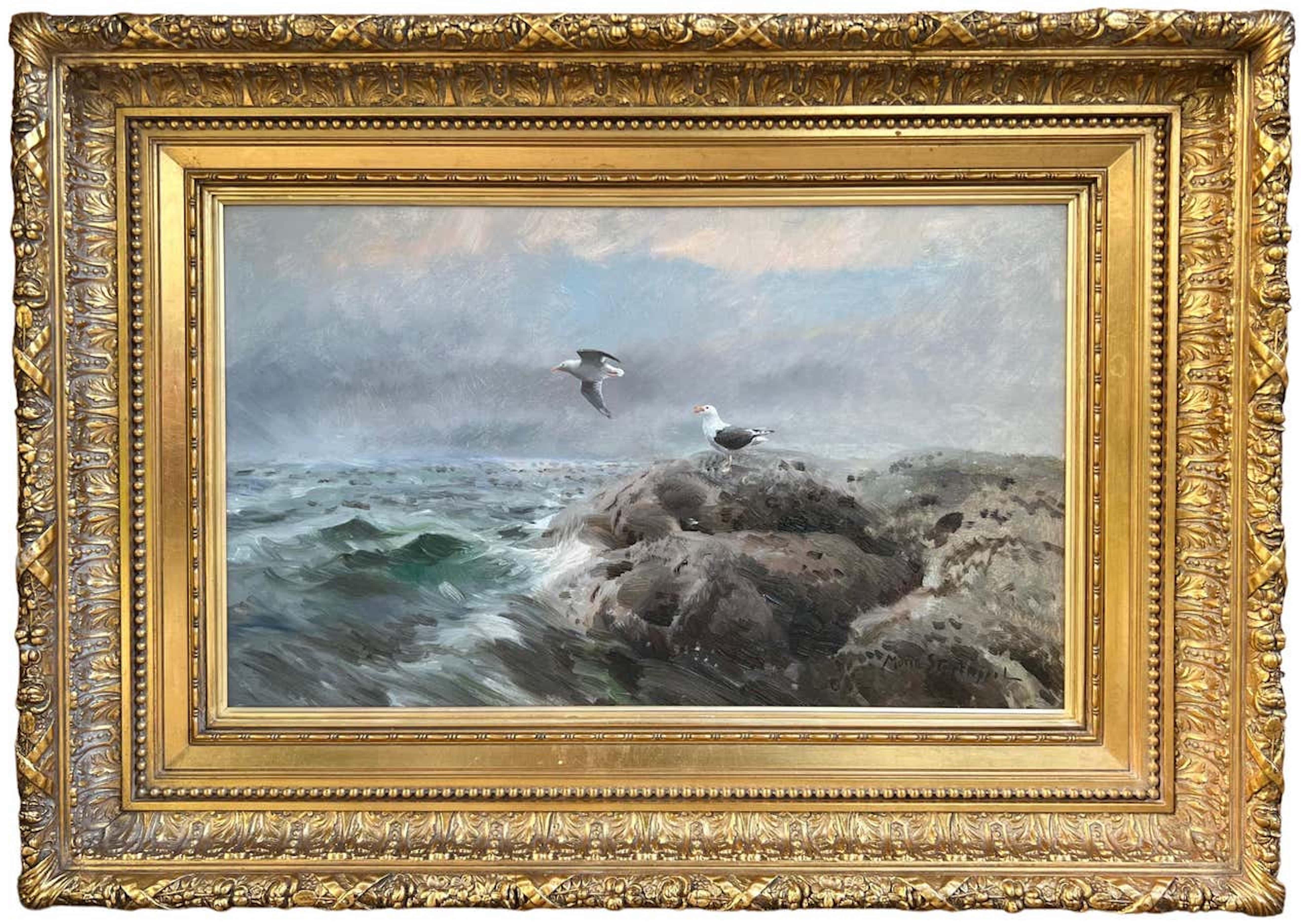 Mosse Stoopendaal Animal Painting - Gulls Fishing