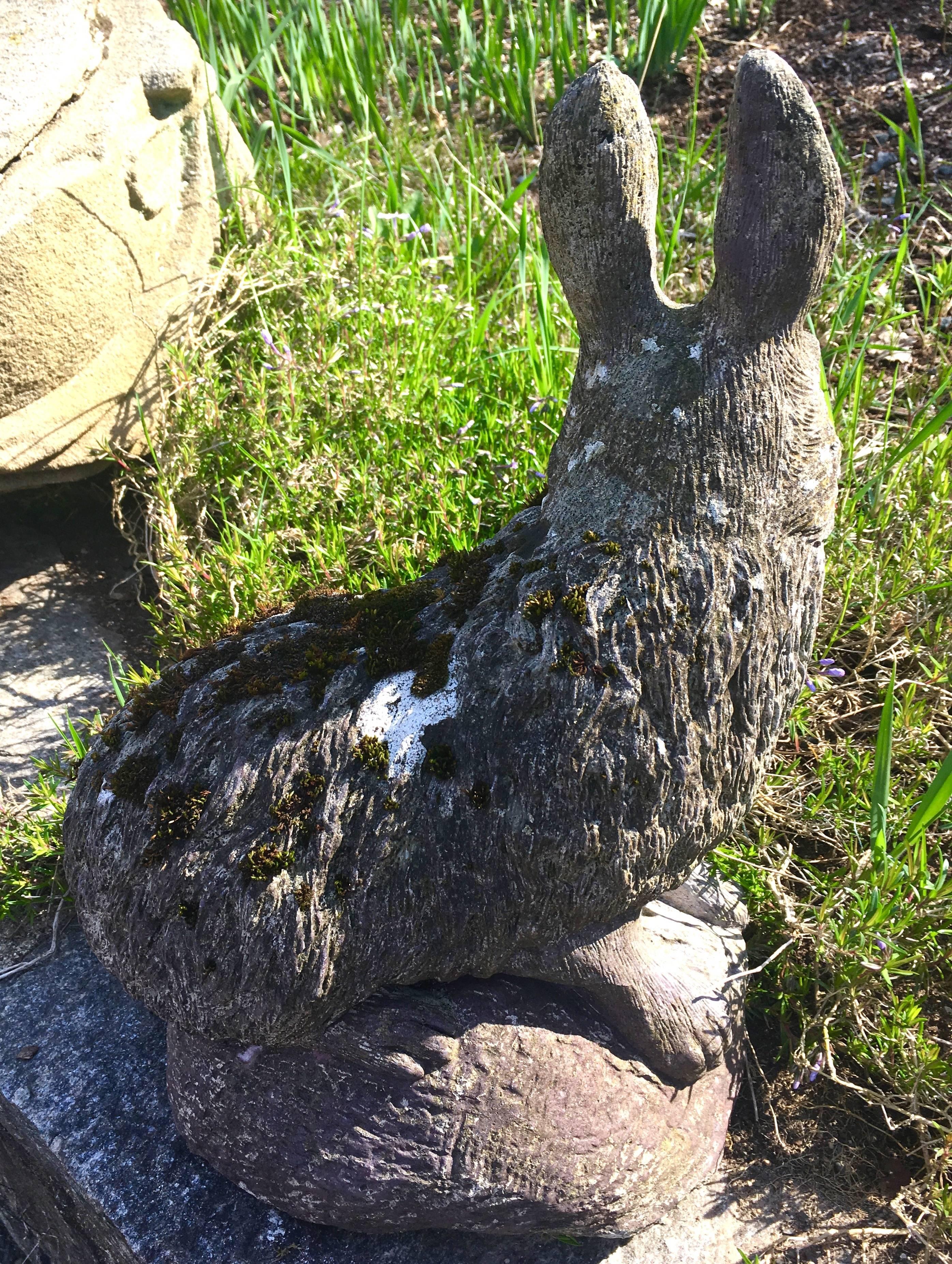 stone rabbit statue