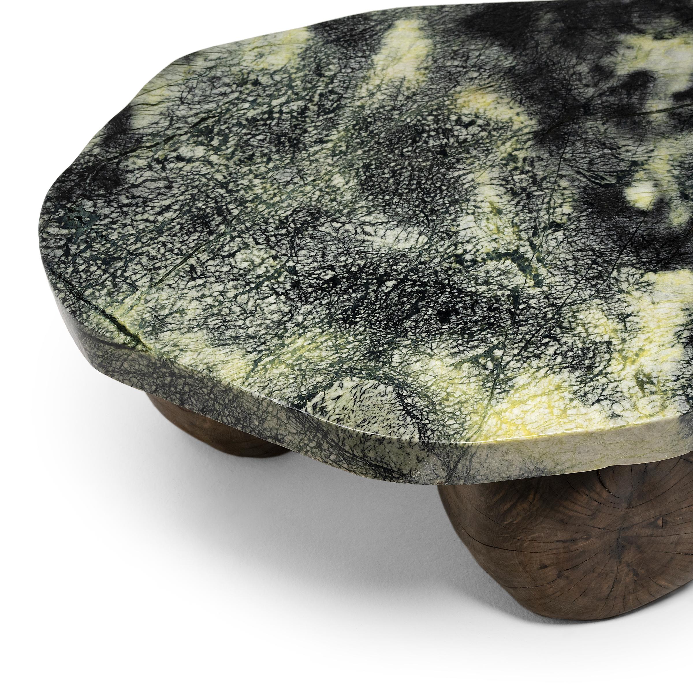 Carved Mossy Path Meditation Stone Table
