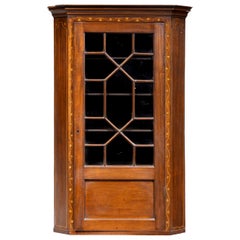 Antique Most Attractive George III Period Mahogany Corner Cupboard