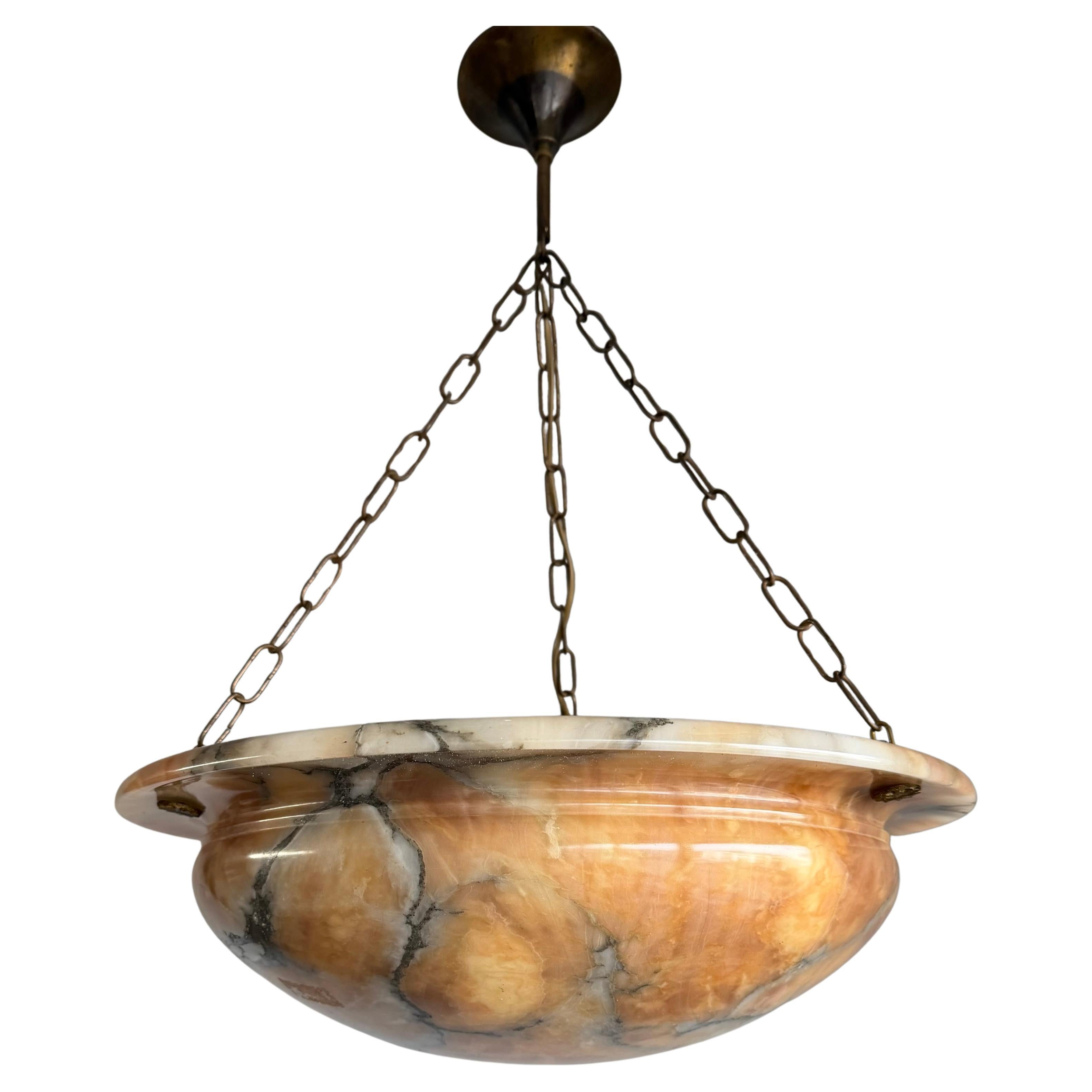 La forma e il colore più belli del lampadario senza tempo con paralume in alabastro Dia 19.8Ø".