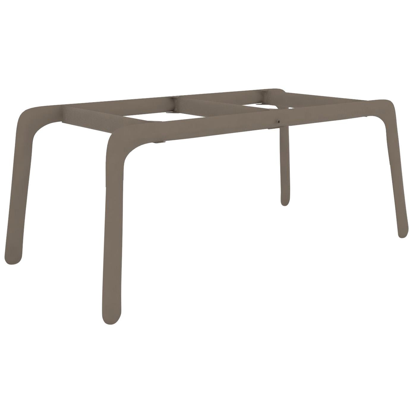 Most Polished Beige Grey Color Carbon Steel Writing Table by Zieta For Sale