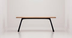 Most Polished Black Glossy Color Carbon Steel Writing Table by Zieta