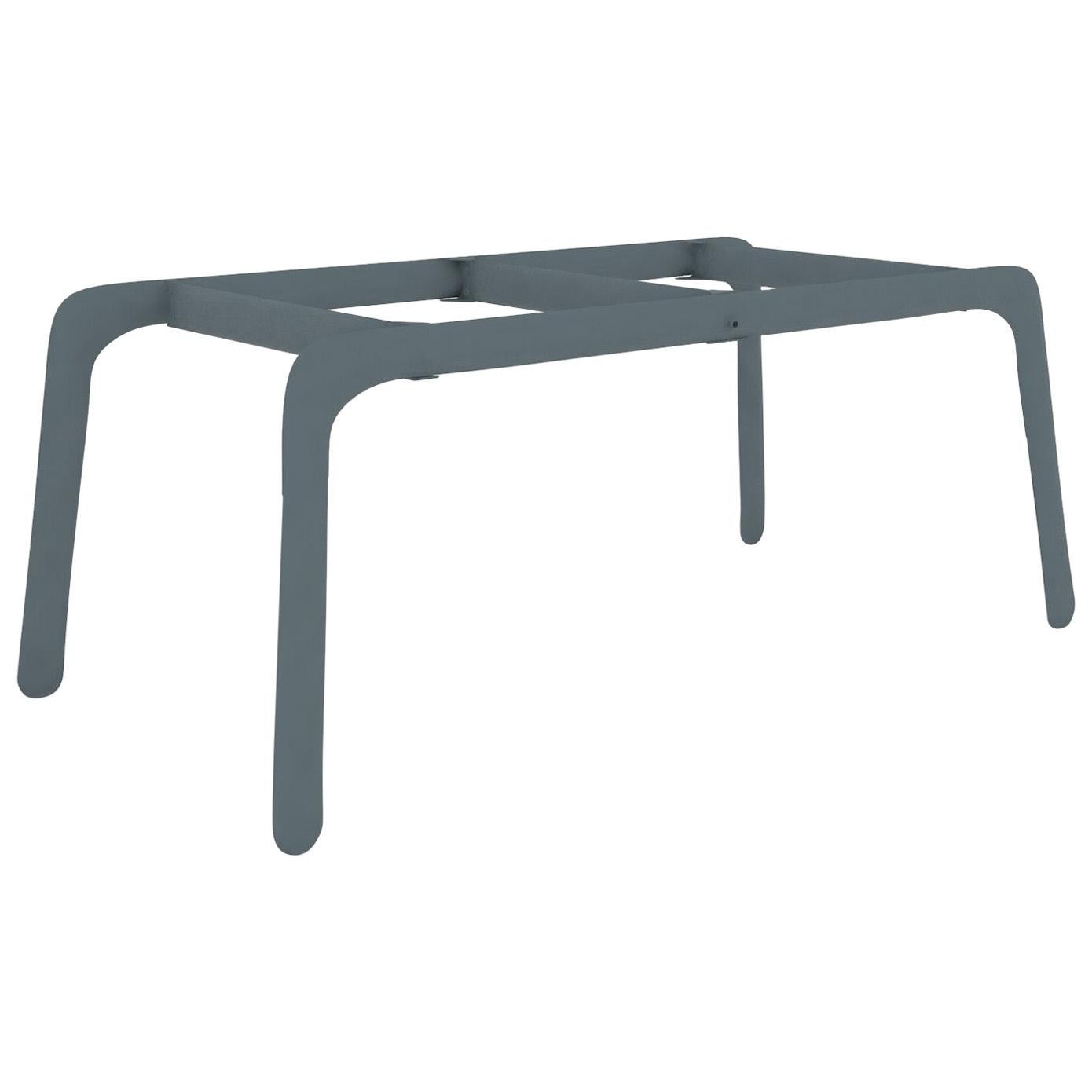 La plus grande table à écrire en acier au carbone de couleur bleu-gris poli de Zieta