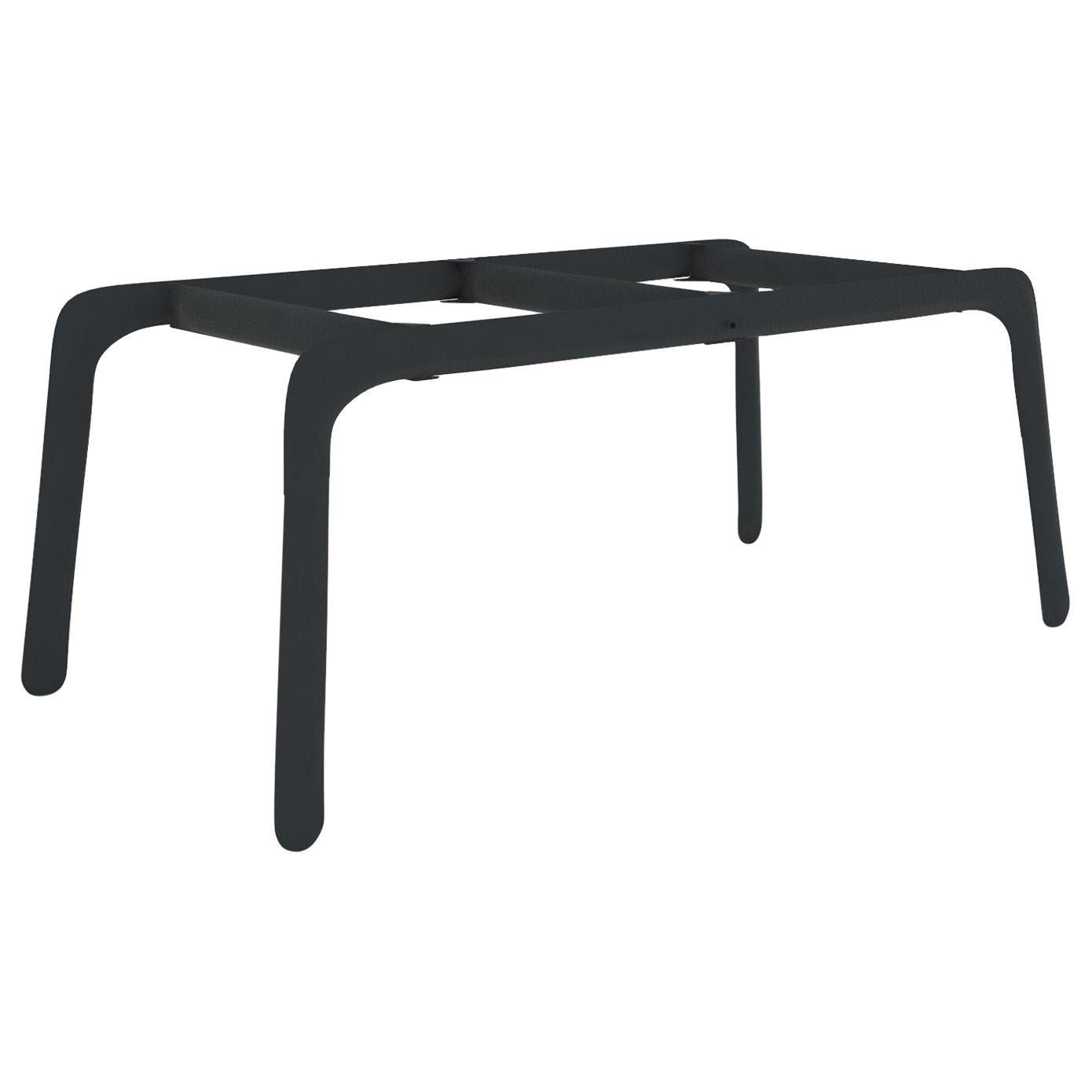 Most Polished Graphite Grey Color Carbon Steel Writing Table by Zieta