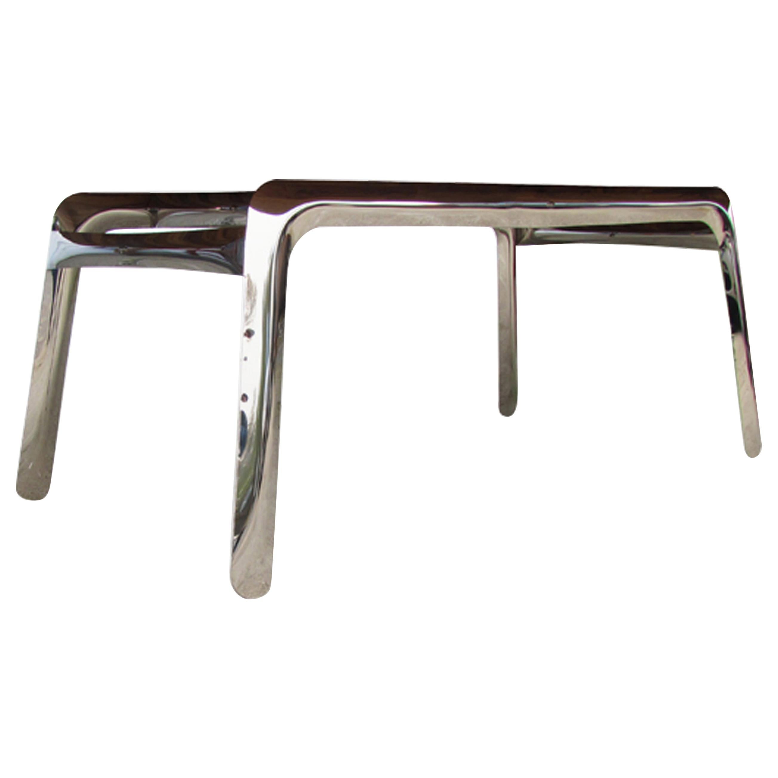 Most Polished Stainless Steel Writing Table by Zieta