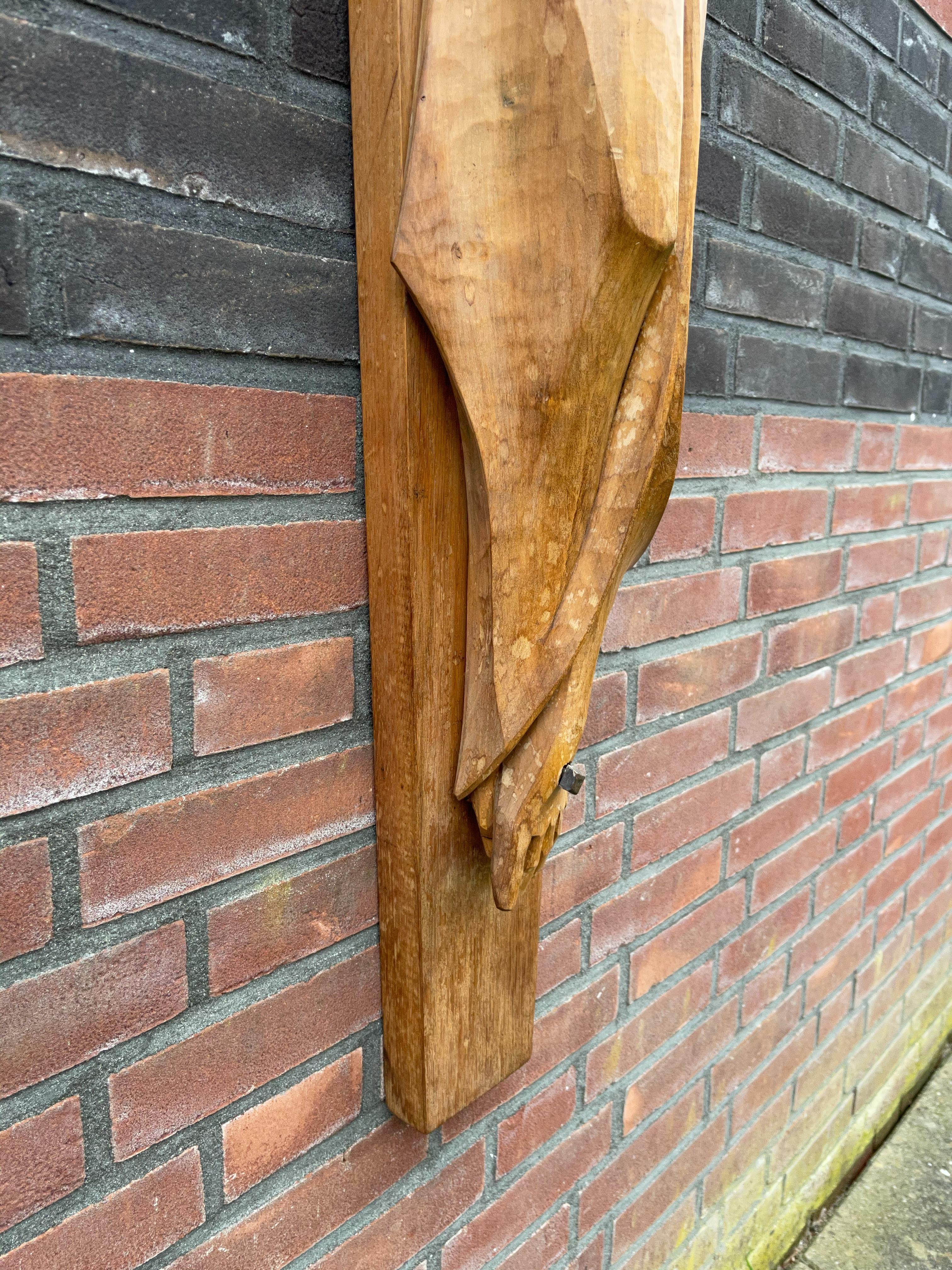 Most Stylish Large & Quality Carved Wooden Art Deco Corpus of Christ on Crucifix For Sale 4