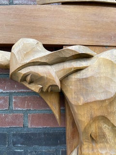 Plus élégant, grand et de qualité, Corpus du Christ sur crucifix Art Déco