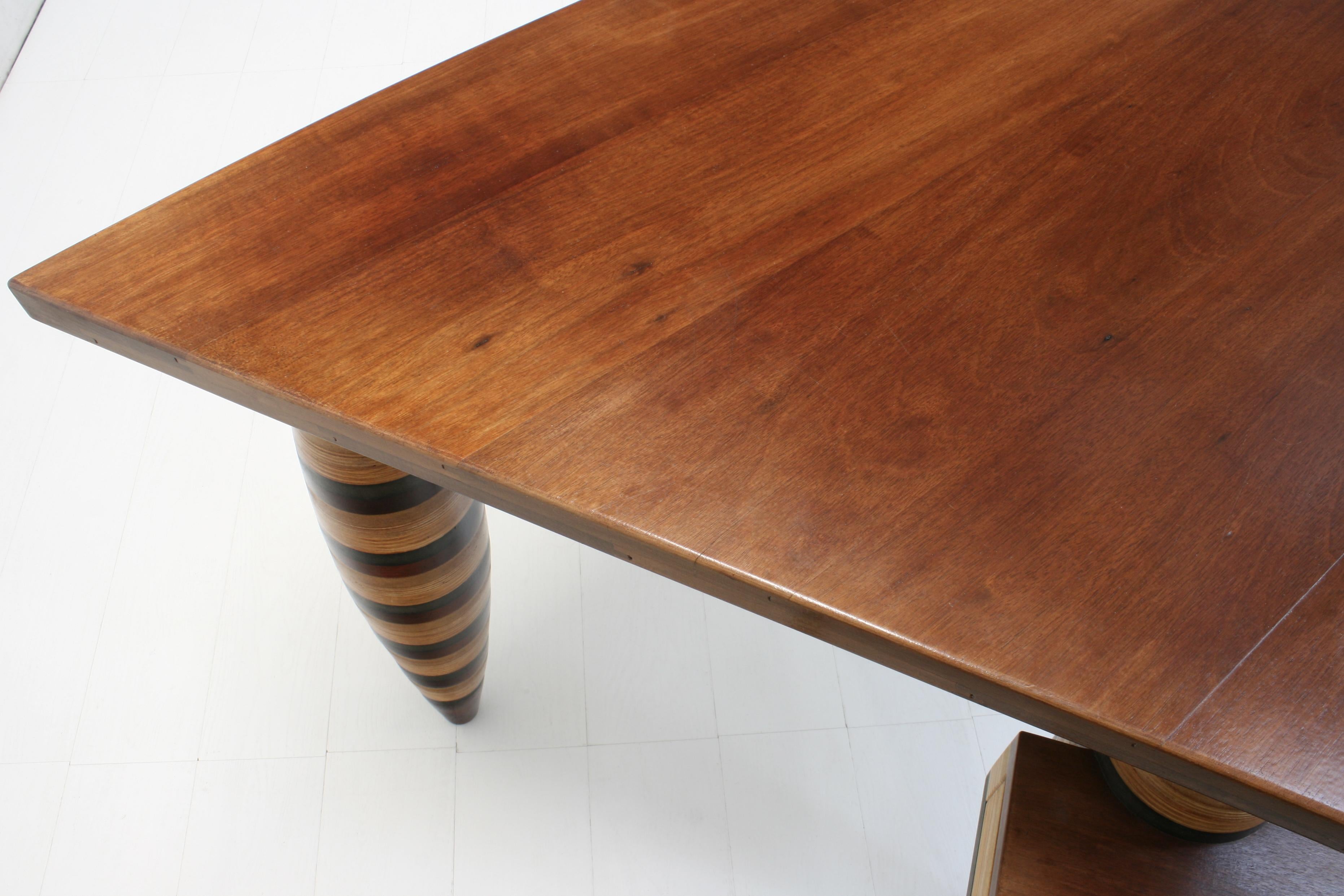 20th Century Most Unique Handcrafted Organic 3-Legged Laminated Cherry Wood Desk For Sale