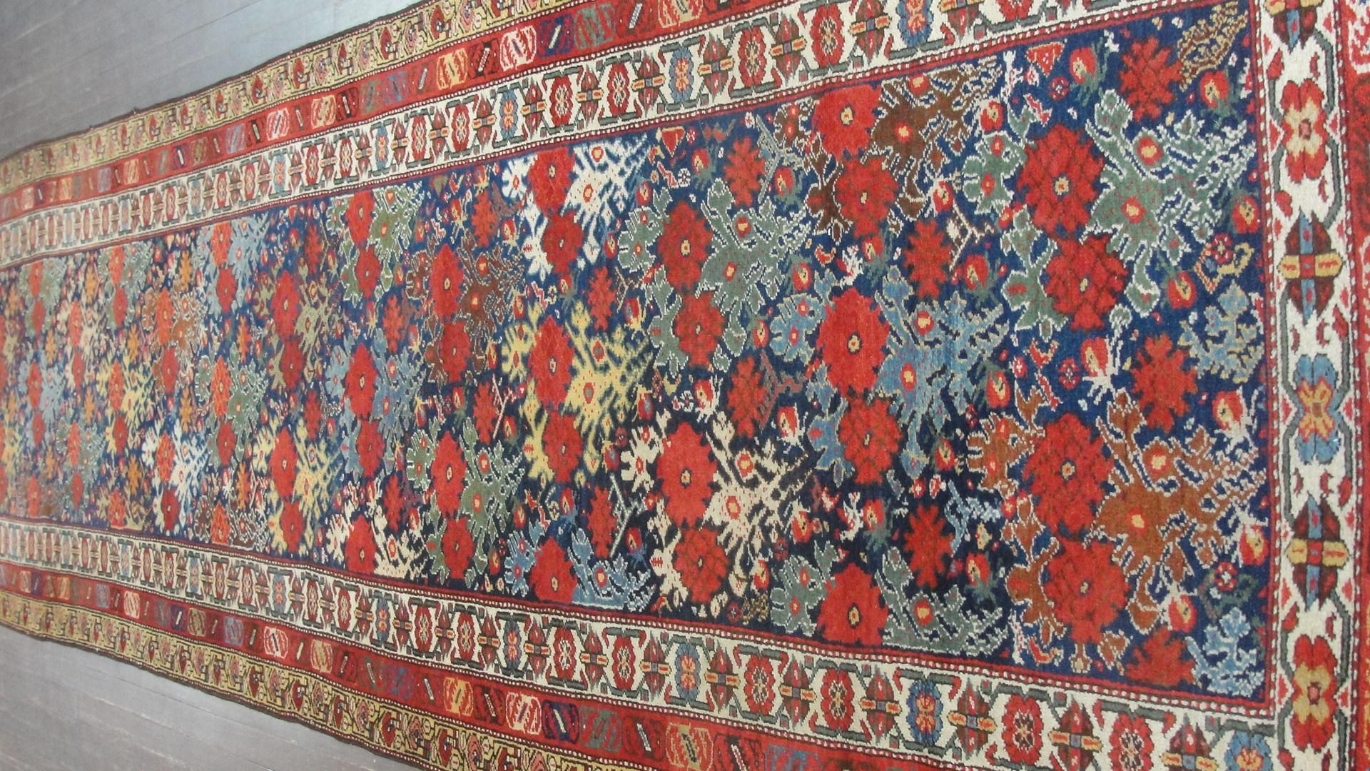 Wool Most Unusual Antique Persian Malayer Runner For Sale