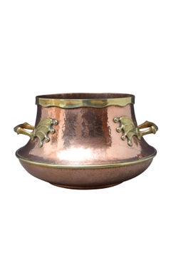 Most Unusual Large Victorian Copper and Brass Planter Jardiniere Vessel