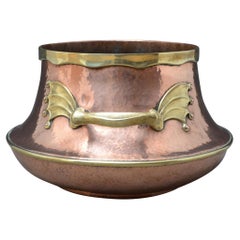 Vase de jardinière en cuivre et laiton de style victorien très inhabituel